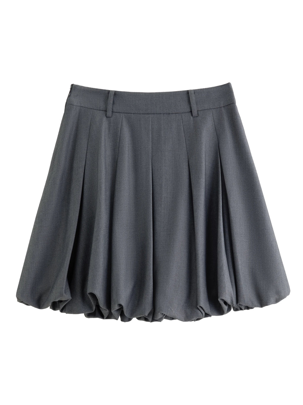 DUSHU Plus Size Ballet Style Bud Short Skirt for Women 2025 Autumn New Arrival Sweet A-line Chic Gray Skirt 25DS83079