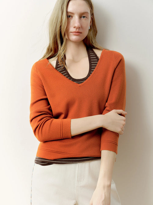 DUSHU 2026 Spring Plus Size Women's Halter Neck Vest & V Neck Knit Two Piece Set, Y2K Cropped Top Long Sleeve Coquette Outfit