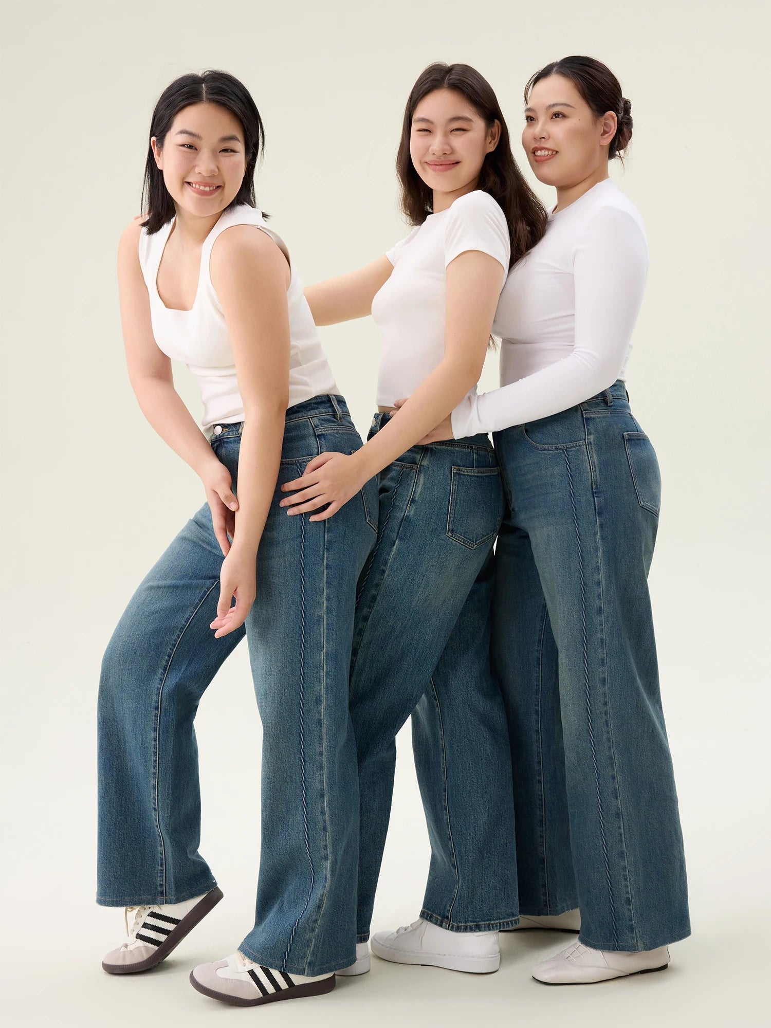 DUSHU【2 version】Women Cotton Elastic Jeans 2025 Spring Black Commuter All-Match High Waist Blue Jean 25DS81165+25DS81129