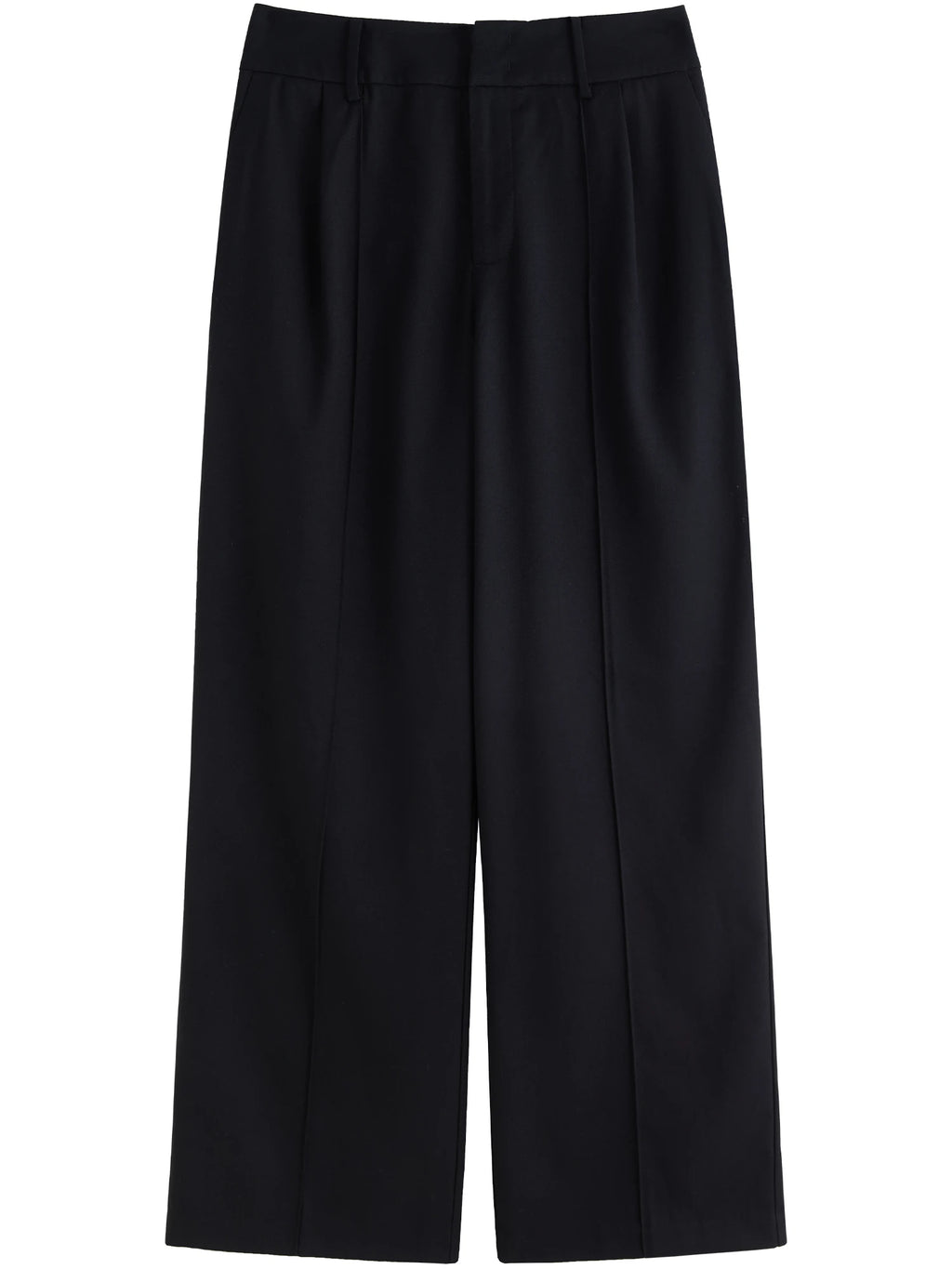 DUSHU Office Lady Wool Straight Leg Casual Pants 2024 Autumn New Women's Loose Wide Leg Slimming High Waisted Pants 24DH83015