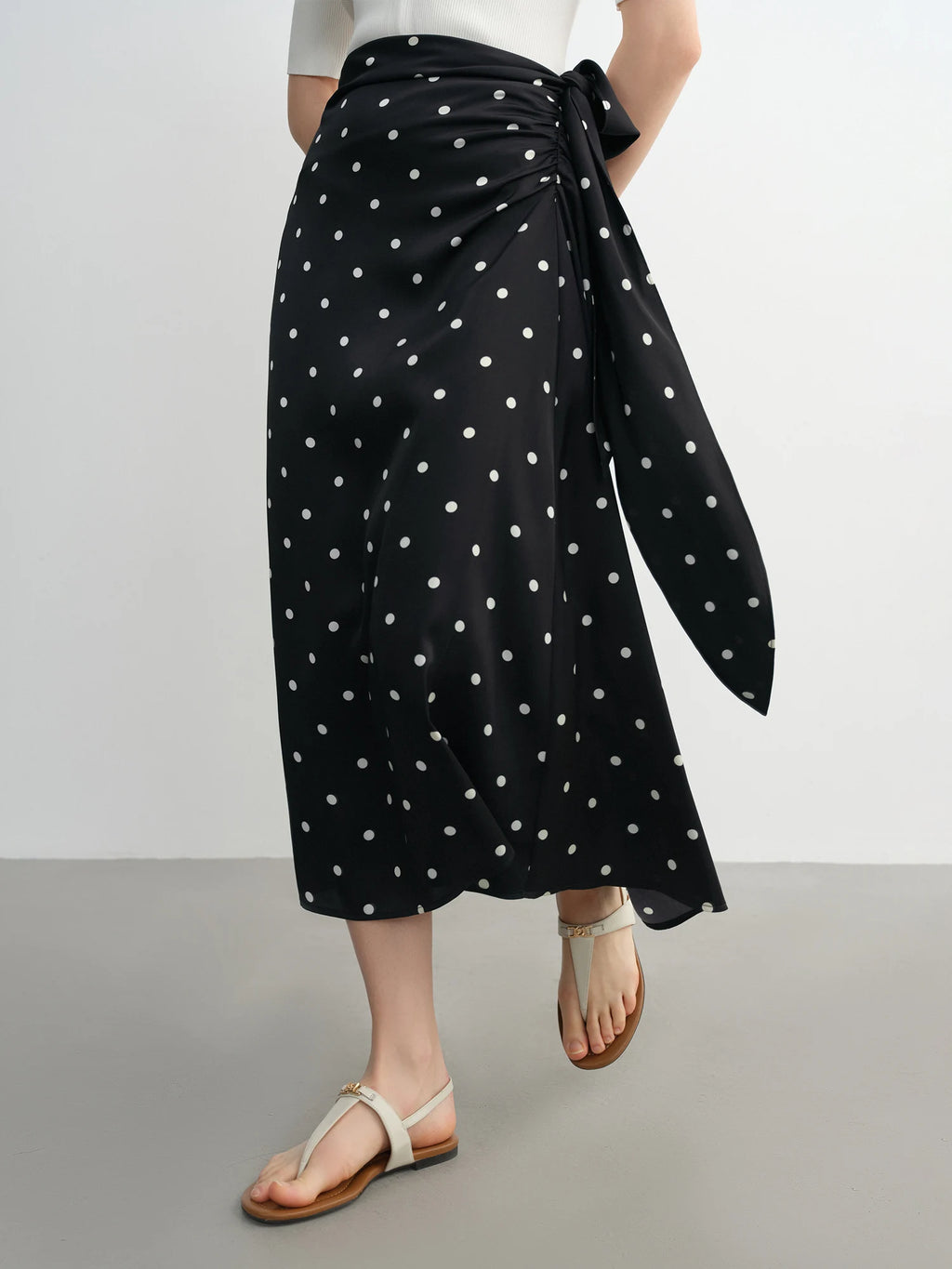 DUSHU Plus Size French Retro Style Temperament Polka Dot Skirt 2025 New Summer High Waist Cover Meat Slim Skirt 25DS82280