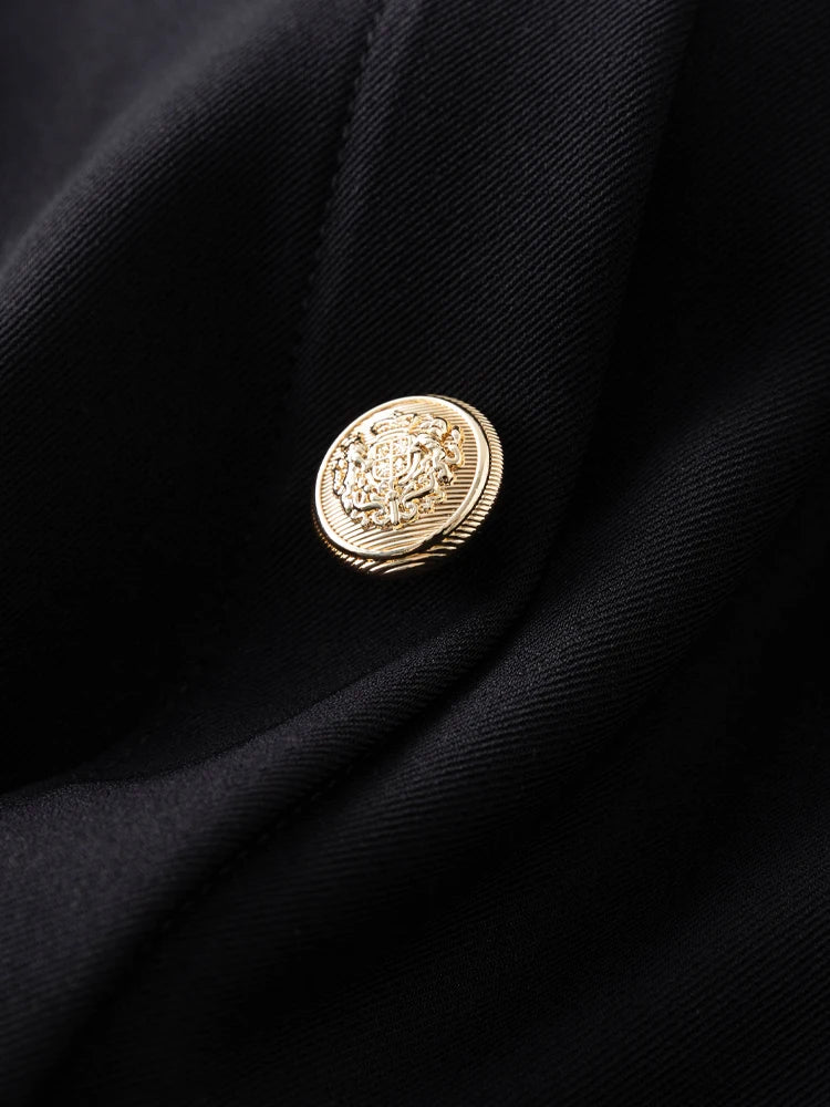 DUSHU Sweet Romantic Waist Pulling Dress Winter 2023 New Hepburn Style Temperament Black Dress Casual Loose Women Dress