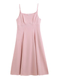 DUSHU Plus Size Apple&Pear Shape Cinching Fit Dress 2025 Summer Draped Cut Strappy Slimming Waist-Defining Y2K Fashion dress