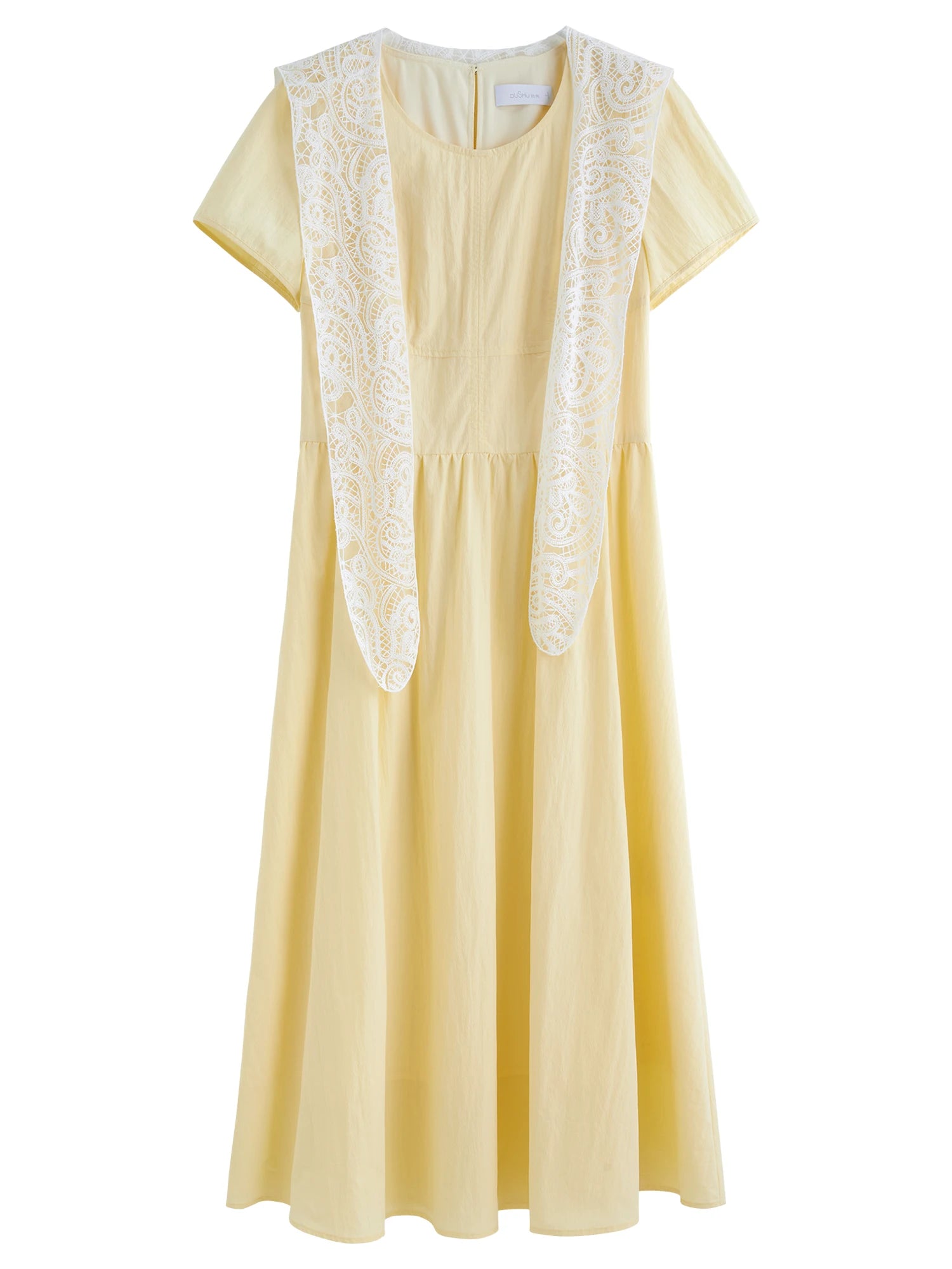 DUSHU Three Color Choice Women Long Dress 2025 Summer New Arrival Elegant Style Wear High Waist Slim Chic Long Dress 25DS82747