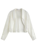 DUSHU 2025 Summer Women's Botanical Relaxed Shirt - Elegant Lyocell Blend & Flattering Silhouette for Casual Chic