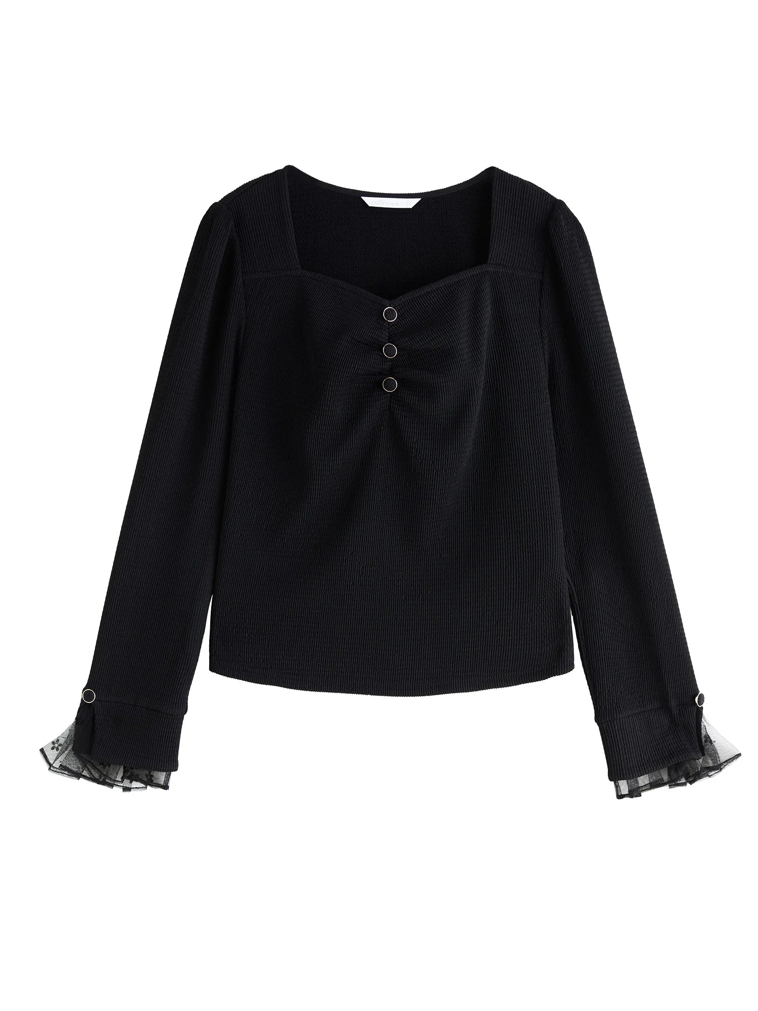 DUSHU Plus Size Texture Knitted Top 2024 Winter New Product Commuting Style Elegant Collar Knitted Shirt Casual Loose 24DS84413