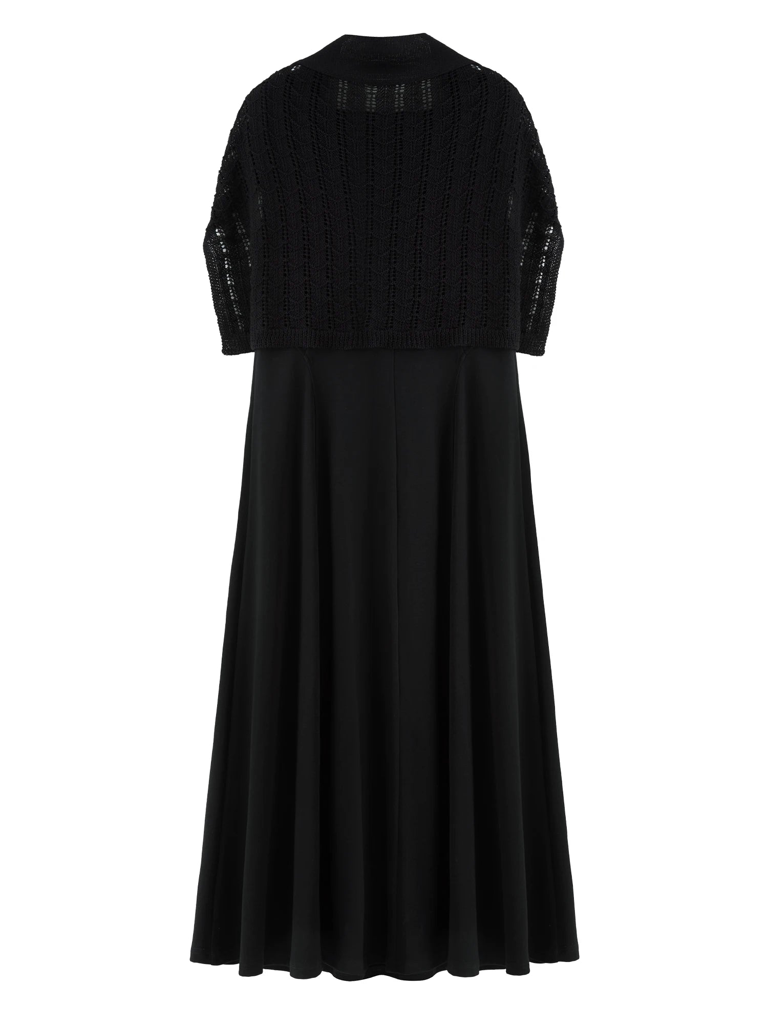 DUSHU Plus Size Women Black Dress Officelady 2025 Autumn New Black Dress Slim Skirt Sleeveless Long Dress 25DS83185+25DS83252