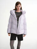 DUSHU Puff Down Jacket Long and Short Styles of Goose Down Jacket Women Fox Fur Collar 2025 Winter Outerwear Simple Commuting