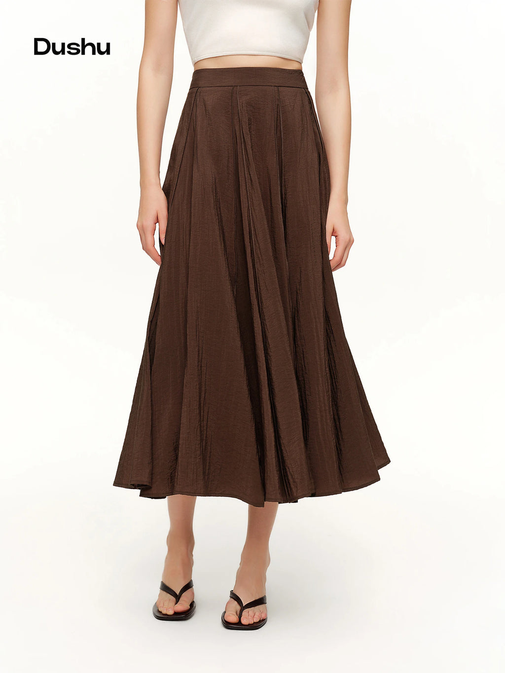 DUSHU Women's 3D Tailored Patchwork Bateau Skirt Spring 2026 New Arrival Fashionable and Versatile Skirts for Every Occasion