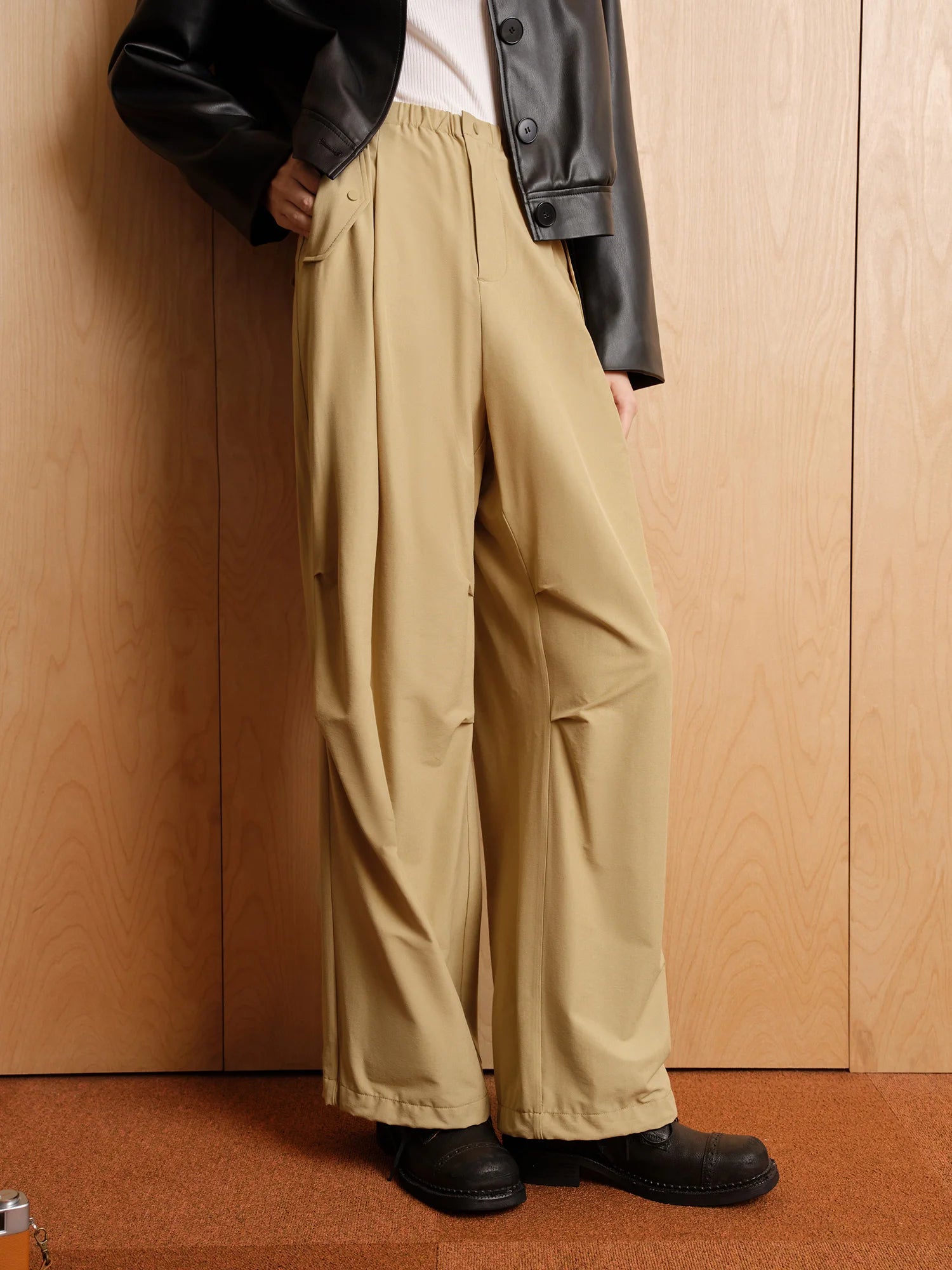 DUSHU Women's All-match Cargo Casual Chic Trousers 2024 Autumn New High Waist Loose Comfortable Trousers For Female 24DS83073