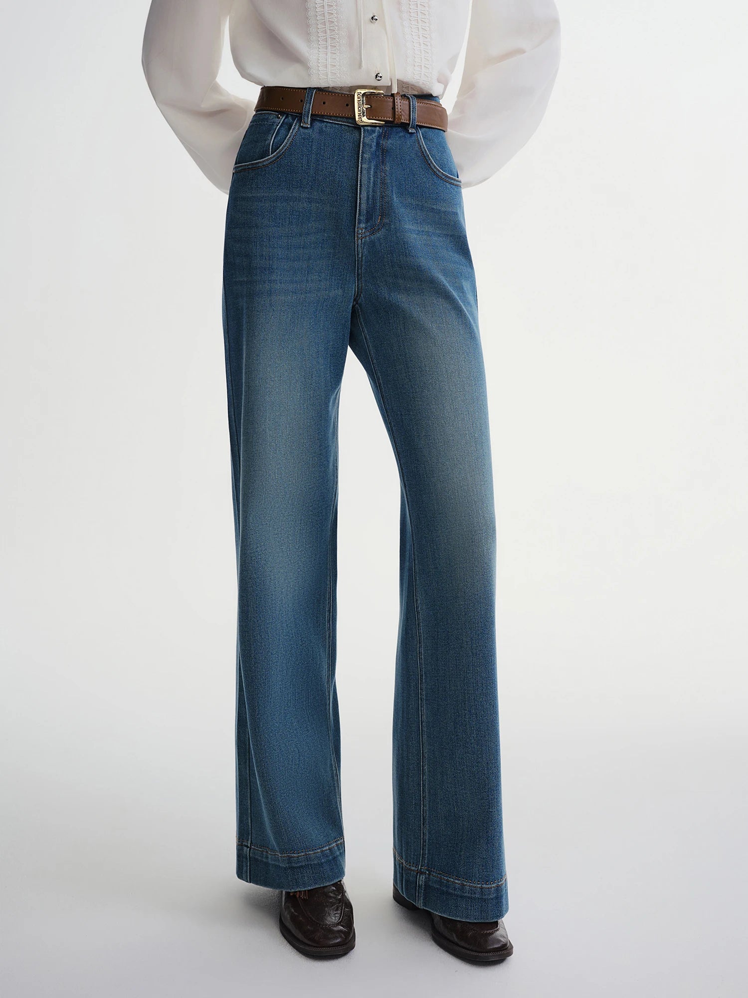 DUSHU Plus Size Women's Perfect Stretch High Waist Straight Leg Jeans Autumn Winter 2025 New Casual Comfort Trousers Pants