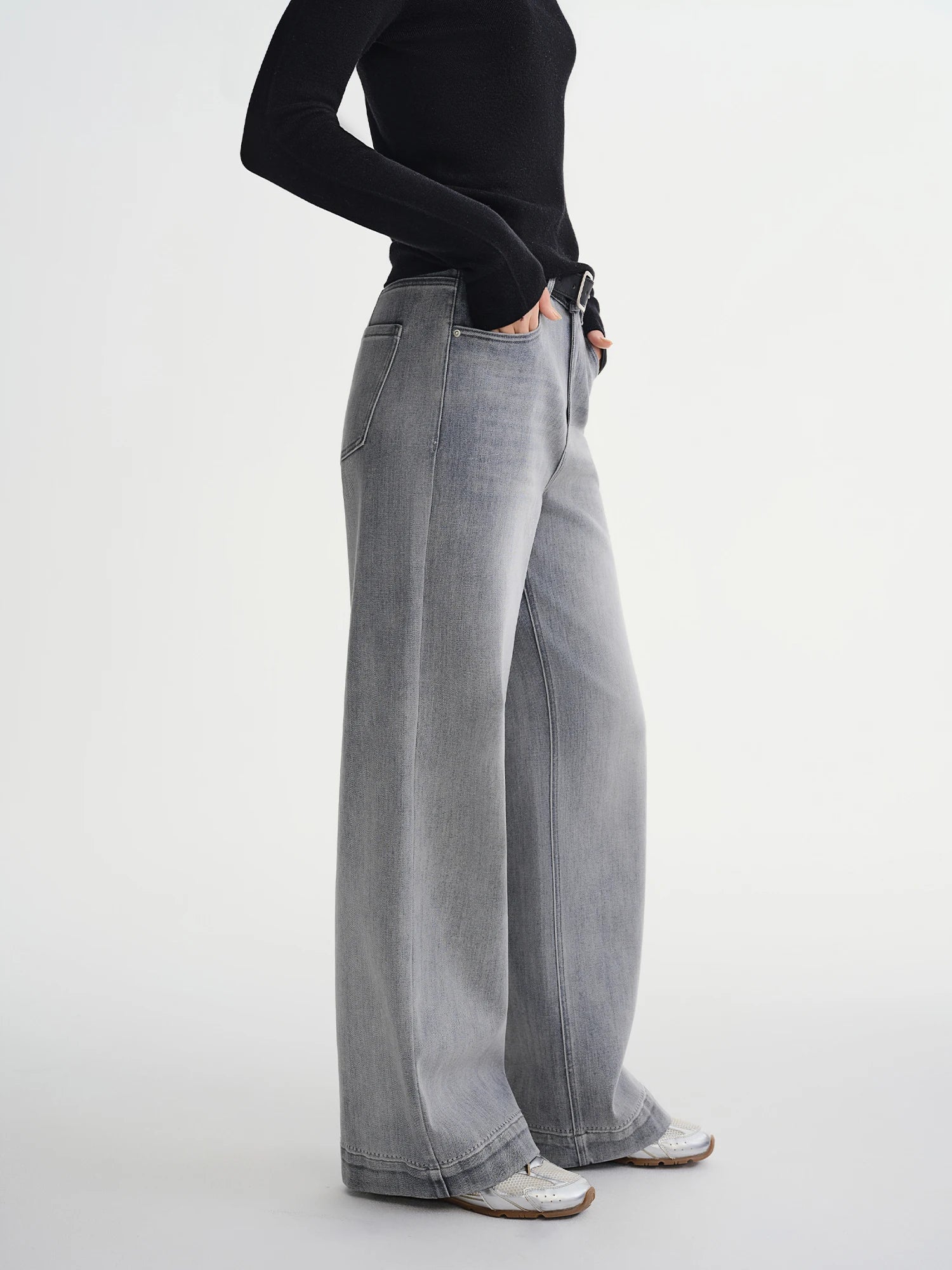 DUSHU Plus Size Women's Perfect Stretch High Waist Straight Leg Jeans Autumn Winter 2025 New Casual Comfort Trousers Pants