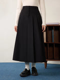 DUSHU Office Lady High Waisted Pleated A-line Skirt 2025 Spring New Commuting Versatile Fashion A-line Skirt 25DS81131