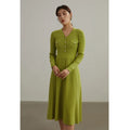 DUSHU Elegant Temperament Knitted Dress Women Autumn Winter 2022 New Base Skirt Office Lady V-neck Bottoming Long Dress Female