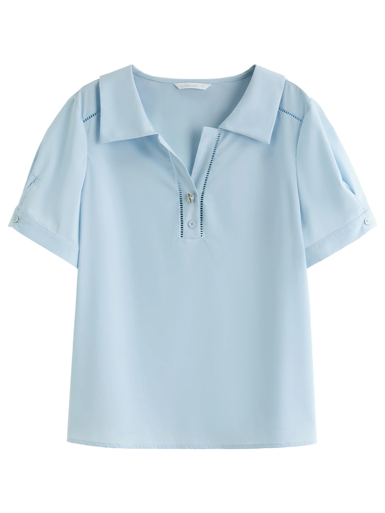 DUSHU Minimalism Style Casual Commuter Shirt For Women 2025 Summer New Arrival Fashion All-match Casual Chic Tops 25DS82694