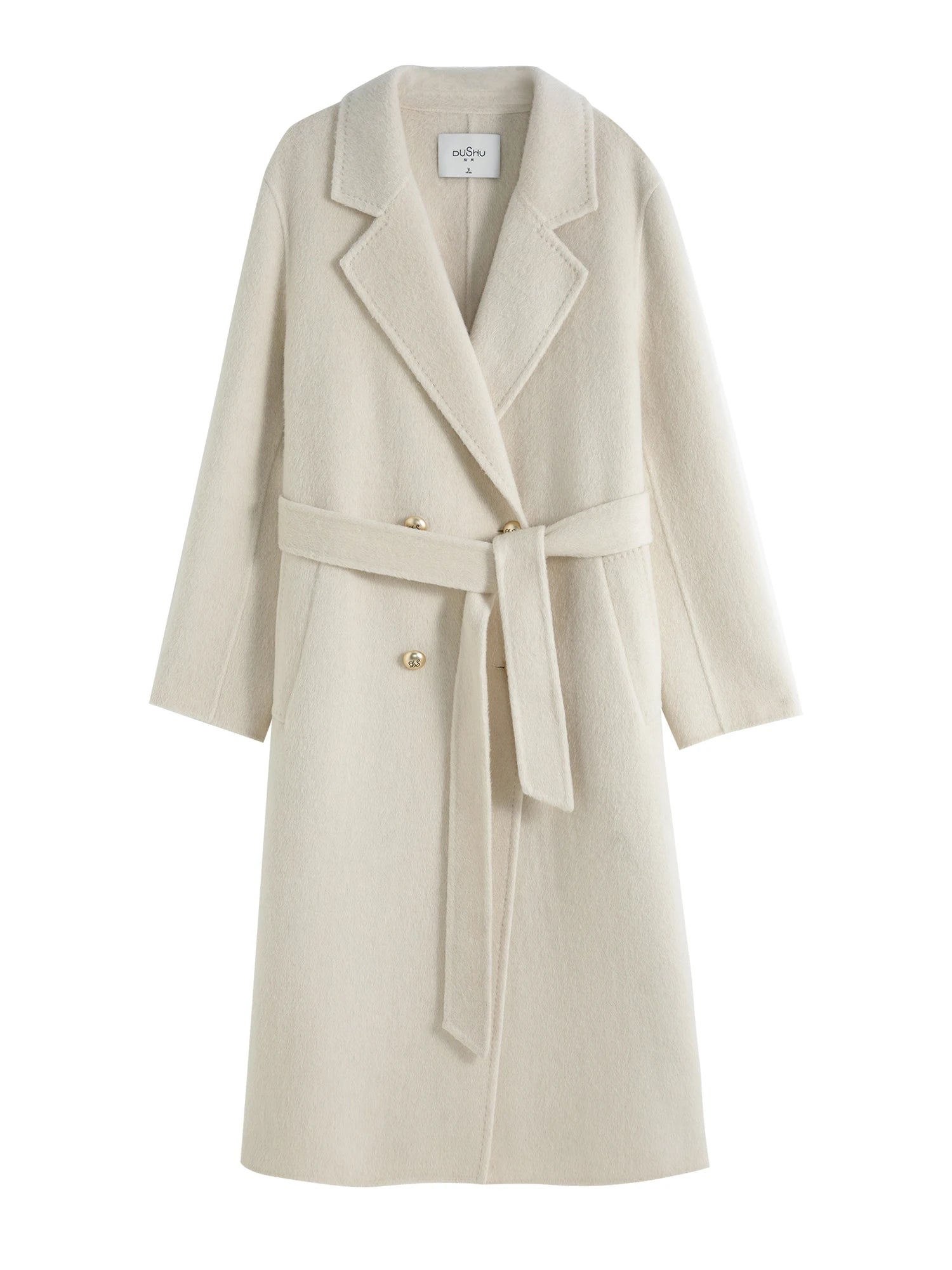 DUSHU Texture Woolen Coat 2024 Winter New Item High-end Yak Fur Women Casual Loose Women Woolen Coats 24DS84269