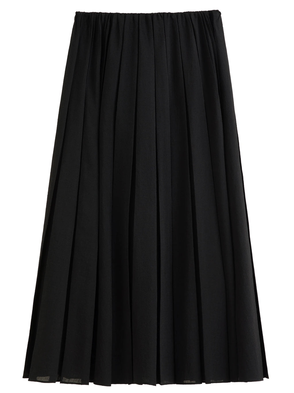 DUSHU 2026 Spring Women's A-Line Pleated Midi Skirt - Elegant Flowly Long Skirt with High Waist for Casual and Office Wear