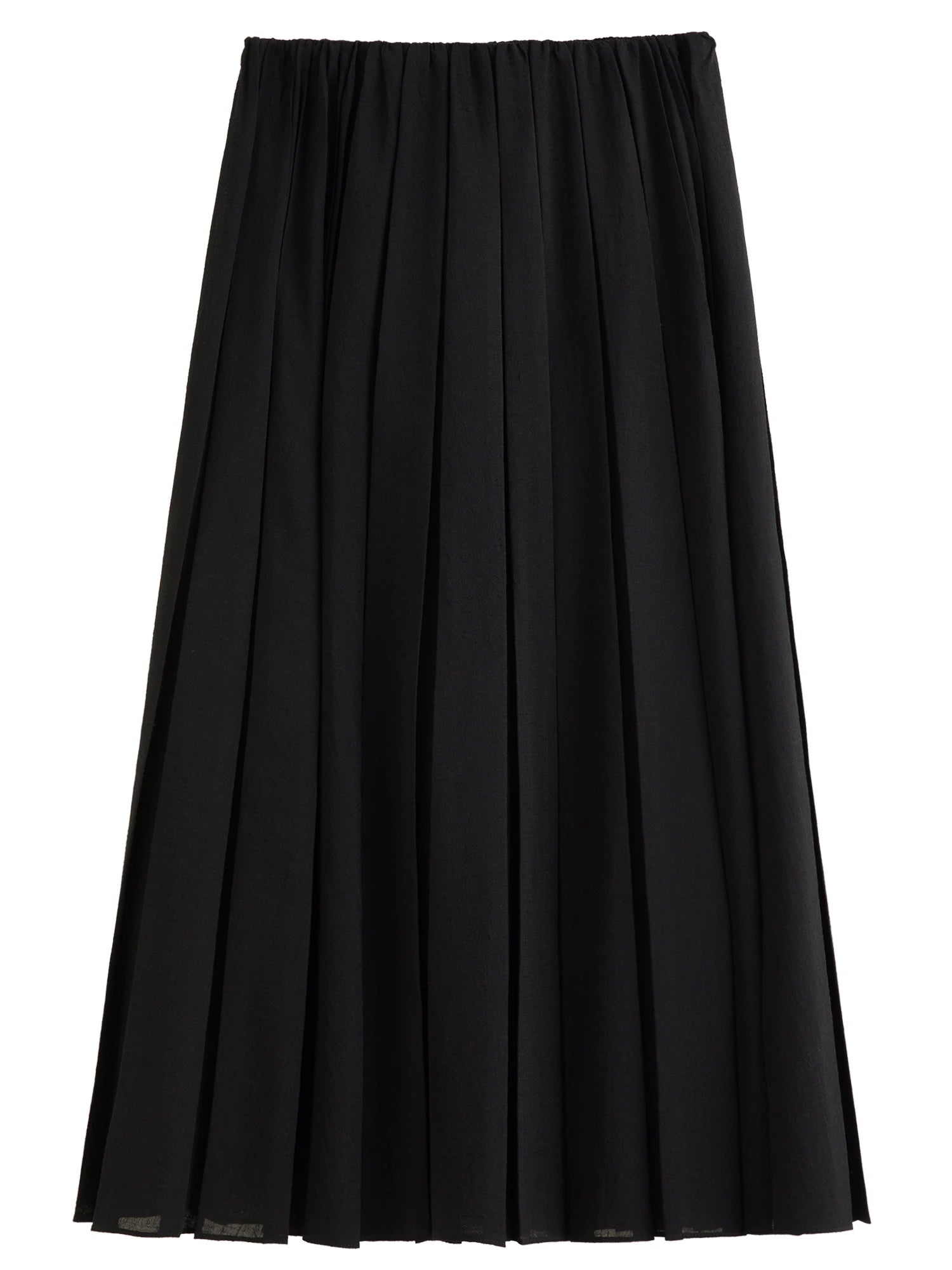 DUSHU 2026 Spring Women's A-Line Pleated Midi Skirt - Elegant Flowly Long Skirt with High Waist for Casual and Office Wear