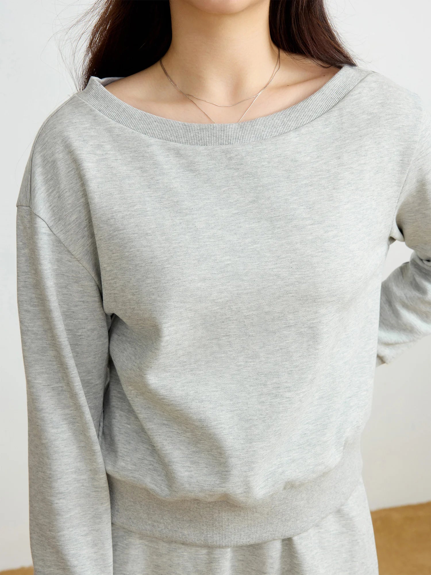 DUSHU Off-shoulder Collar Sweater Skirt Set 2025 Spring Summer Elegant Style All-match Commuter Pullover Top High Waist Skirt