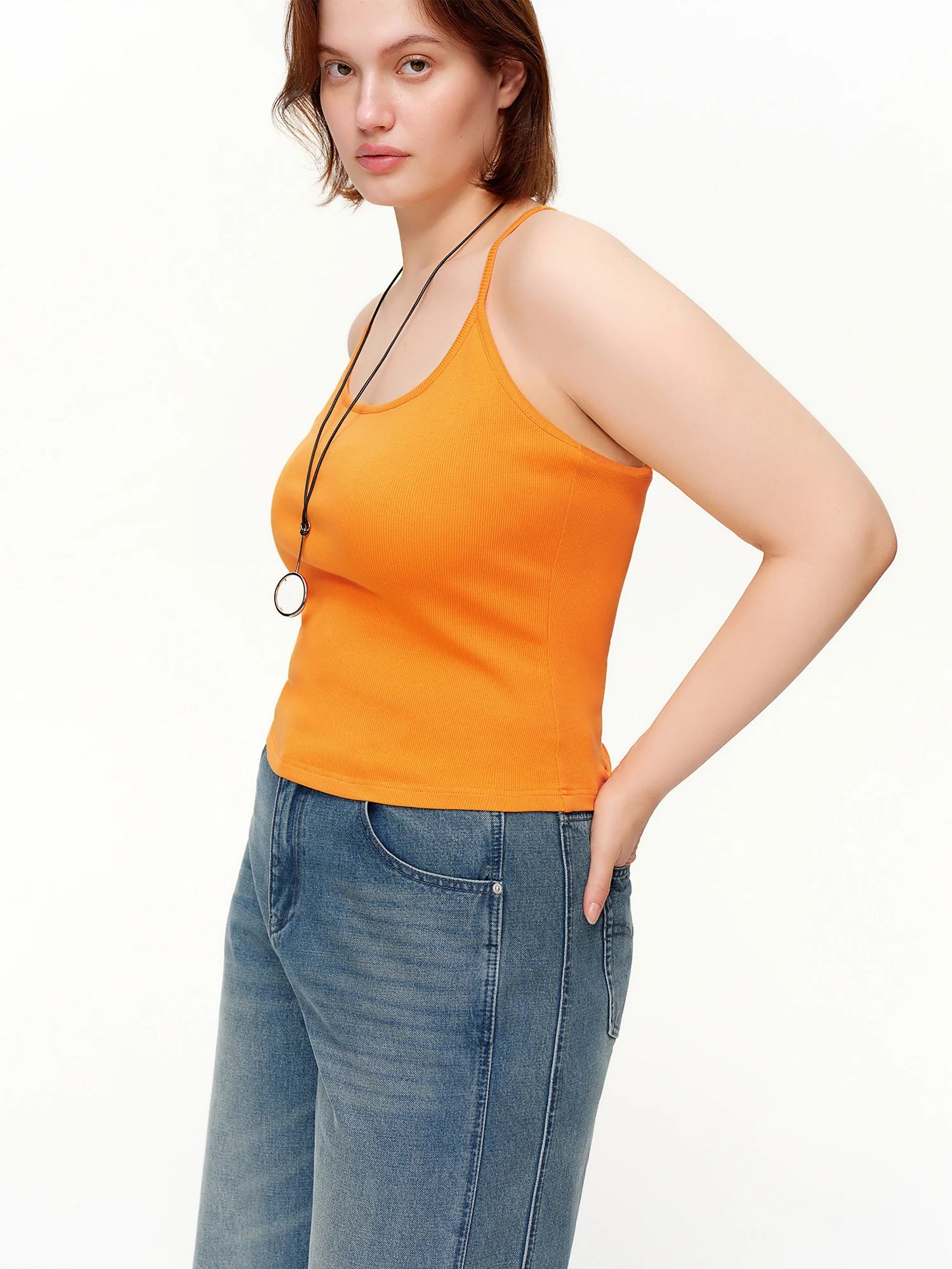 DUSHU Layering for Women Fashion Chain-Embroidered Pearl-Adorned Tank Top Linen-Blend Short Sleeve Off-Shoulder Cotton T-Shirt