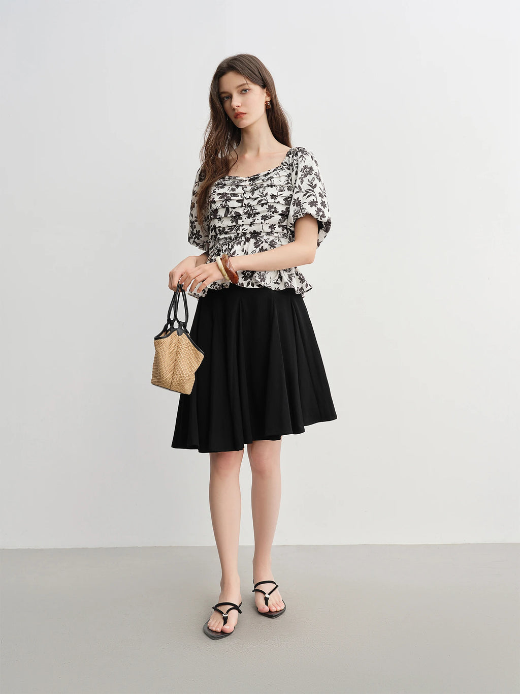 DUSHU High Waist Skirt Summer 2025 New Casual Fashion Insert Splicing Irregular Mini Skirt 25DS82972