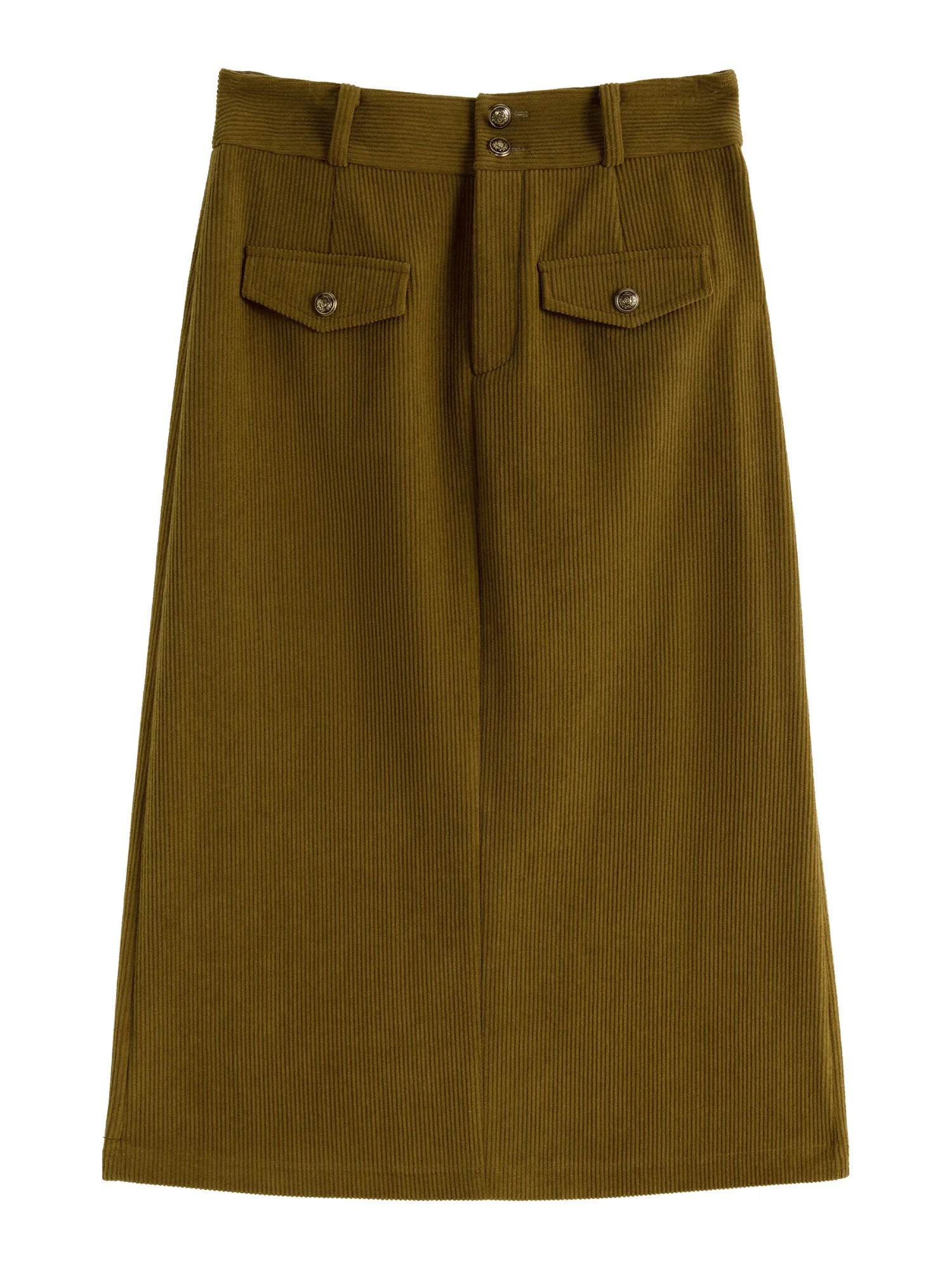 DUSHU【2 Length】Women Winter Corduroy Long Skirt Thicken Lining Fleece Female Brown Mini Skirts Women Skirt 24DS84373+24DS84273