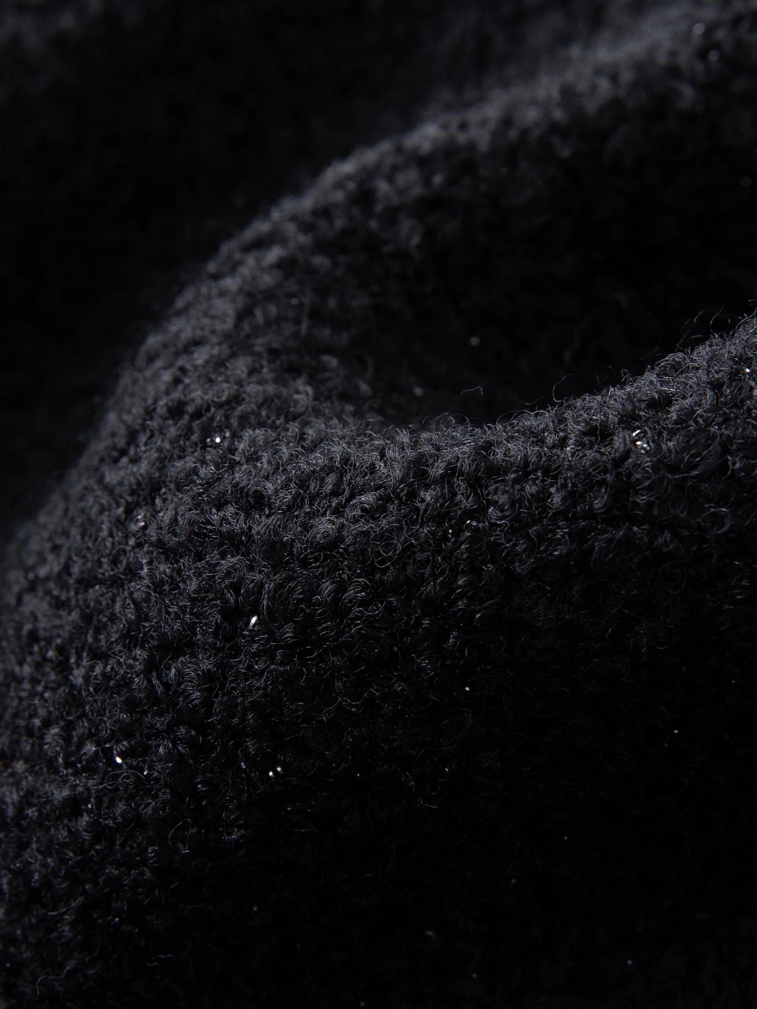 DUSHU Black Elegant Round Neck Jacket Winter New Wool Shoulder Short Jacket European Style Trendy Chic Commuting Office Simple