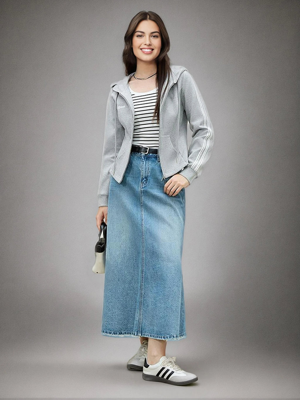 DUSHU Plus Size Women's Hooded Slim Fit Hoodie Jacket for Spring 2025 New Casual Double Zipper Top Loose Jacket 25DS81123