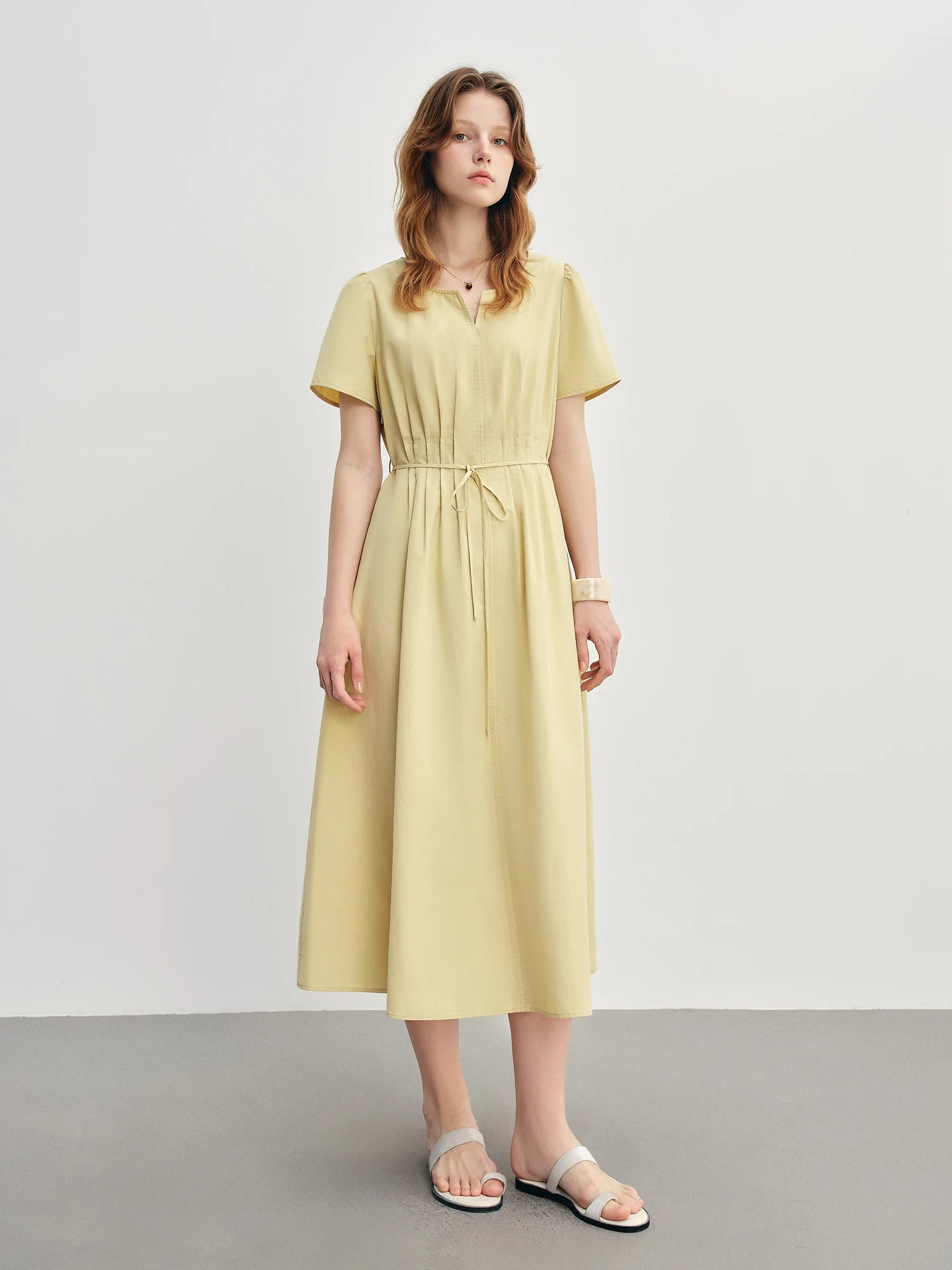 DUSHU Summer 2025 Women's Retro Waist-Defined Dress - Floral Print Relaxed Fit Maxi for Resort to Office