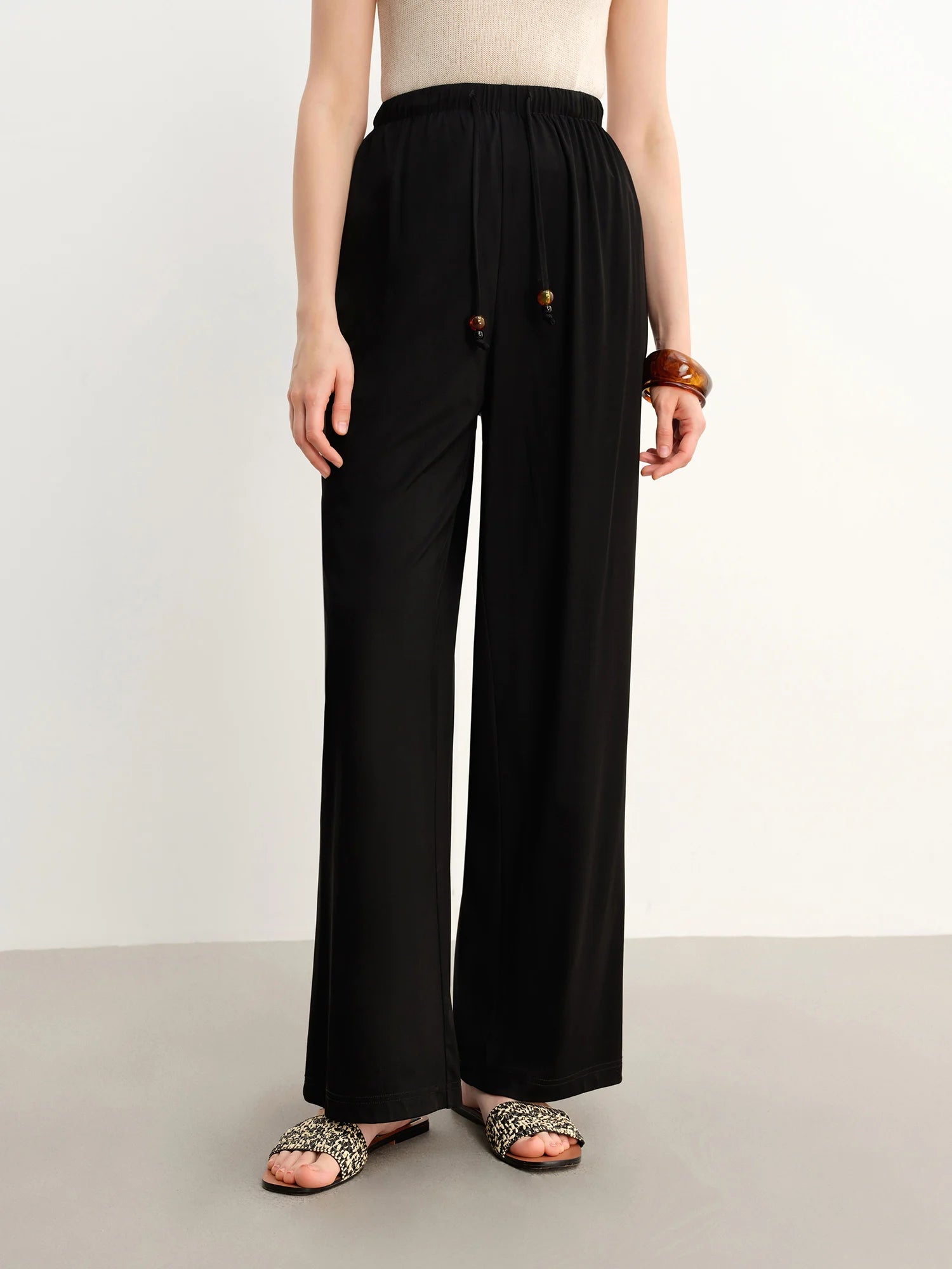 DUSHU Fashion Casual Pants Summer 2025 New Elastic Waist Multi-color H Version Slim Straight Pants 25DS82611