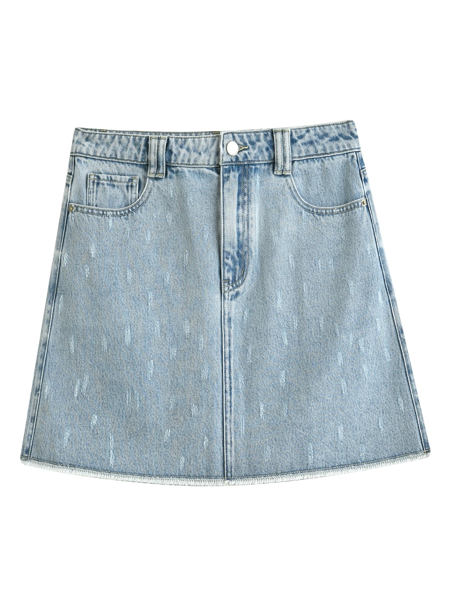 DUSHU Plus Size Women Denim Short Skirt 2025 Summer New Arrival Style Versatile Ripped High Waist Slim A-line Skirt 25DS82295