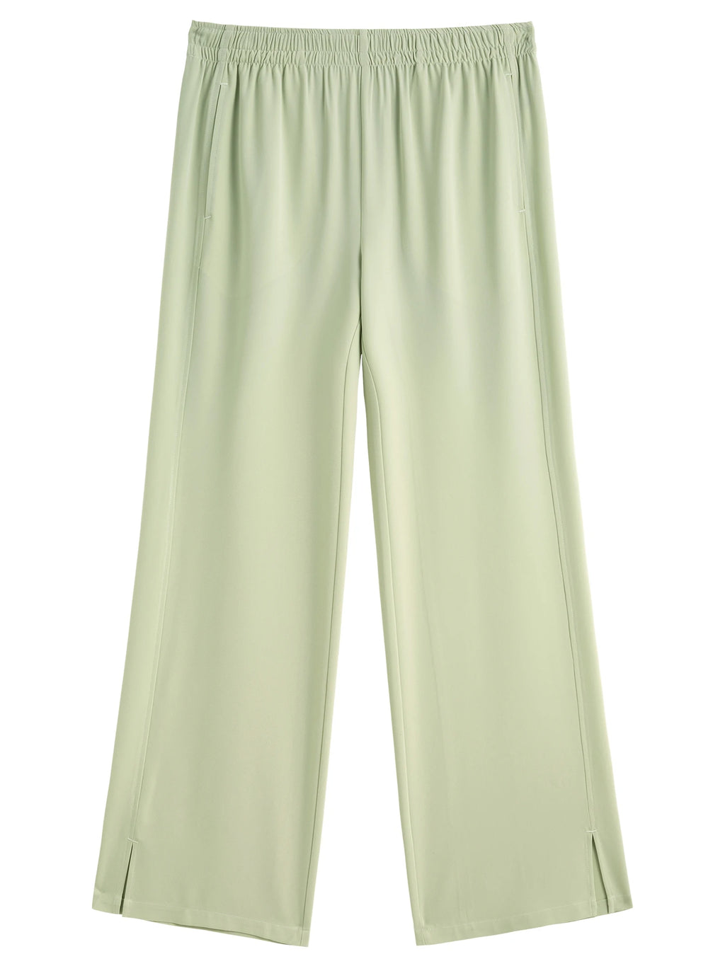 DUSHU 2025 Summer Plus Size Women High Waist Slimming Straight Leg Pants - Breathable Flowy Casual Chic Long Trousers for Curvy