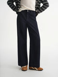 DUSHU 2025 Winter Women Herringbone Texture Straight Leg Jeans - Classic Denim Pants Comfortable Fit for Everyday Casual Wear