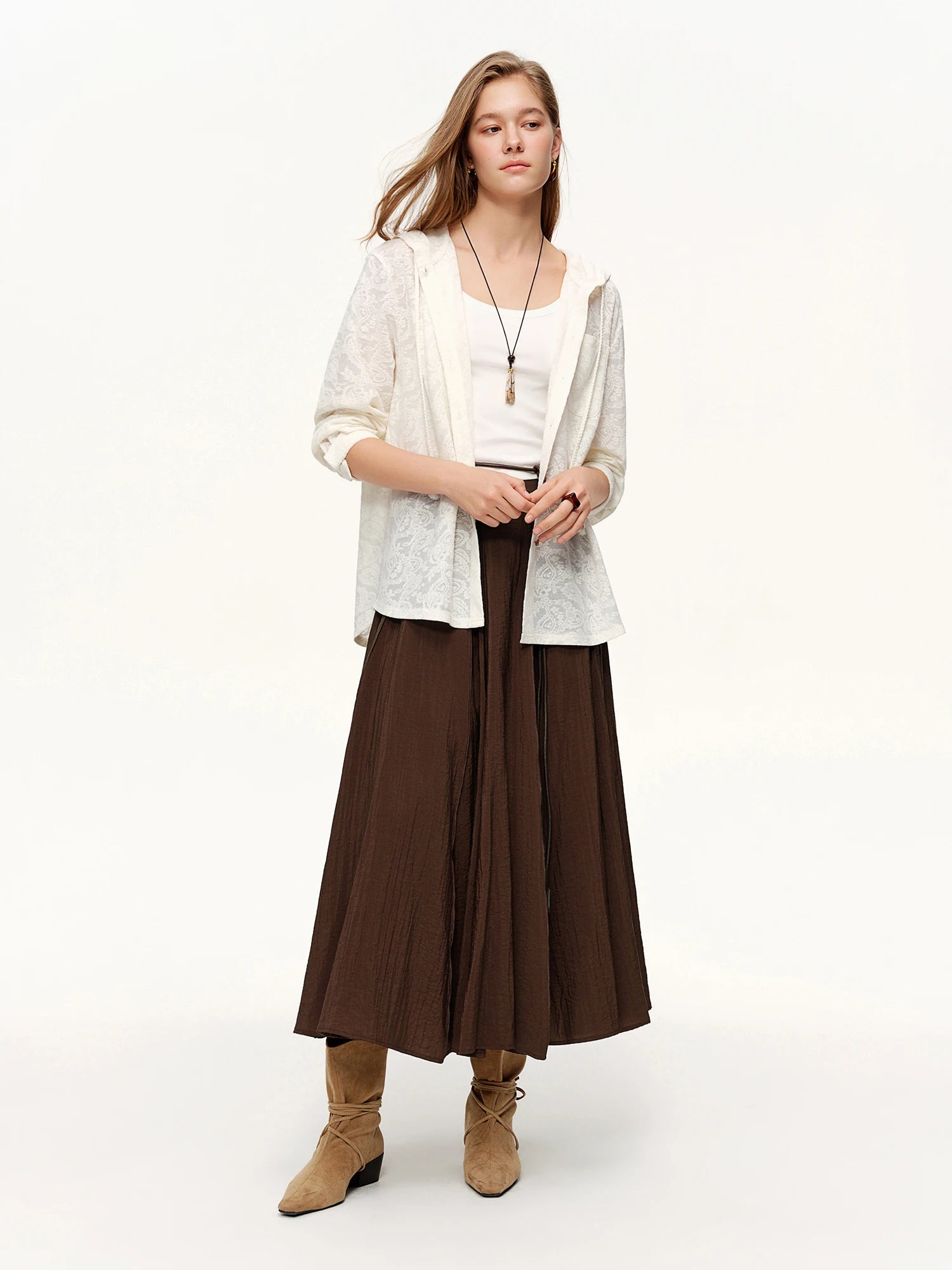 DUSHU 2026 Spring New Women's Hooded Lace Shirt, Romantic Y2K Retro Blouse for Coquette Style Thin Coat Out Casual Wear Blouse
