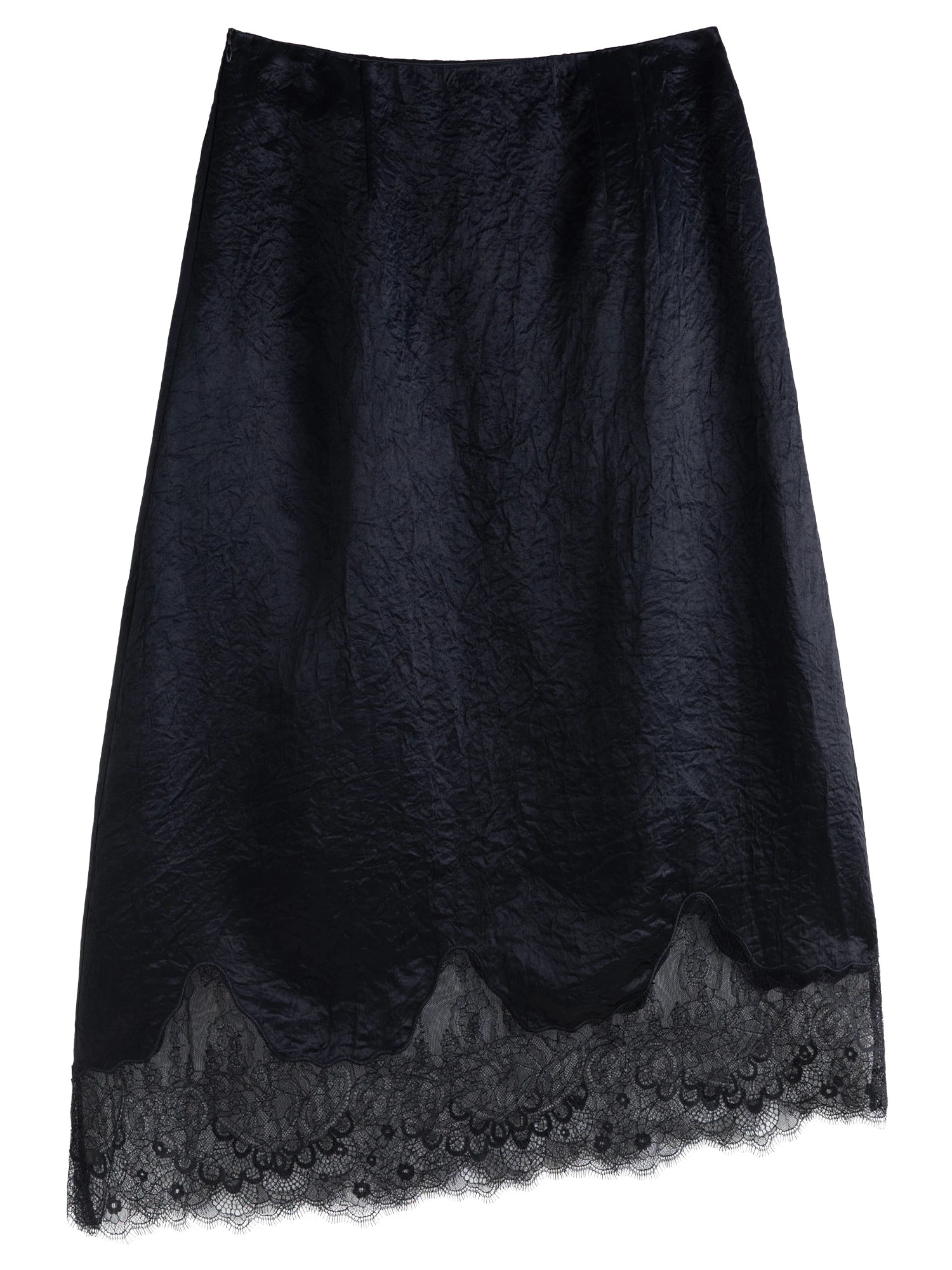 DUSHU Women's Fashion Unique Design Lace Patchwork Skirt 2024 Autumn New High Waist Elegant White Skirt For Female 24DH83008