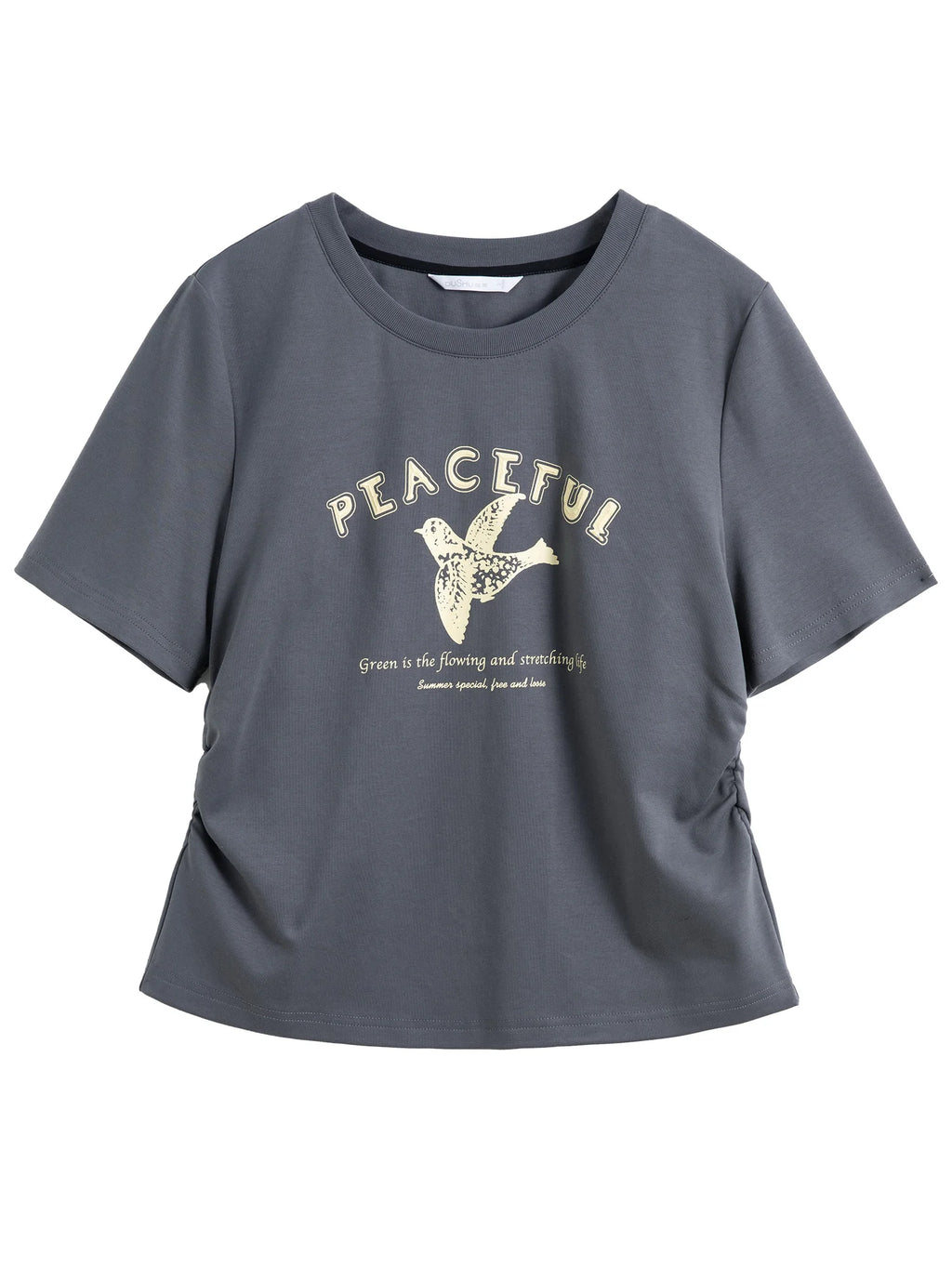 DUSHU Plus Size Round Neck Short Sleeve Printed Cool T-shirt 2025 Summer New Arrival Loose Slim Design Tops for Women 25DS82182