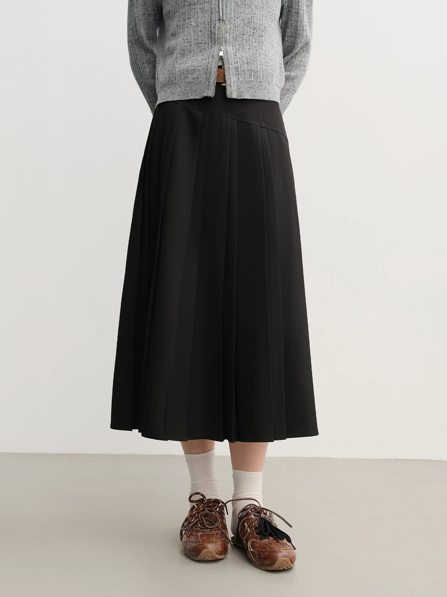 DUSHU Autumn 2025 Women's Ribbon Tie Blouse - Irregular Design Flowy Shirt with Tailored Fit for Office Casual