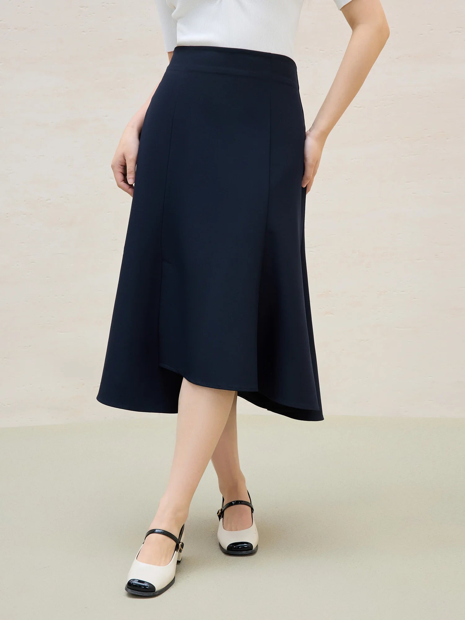 DUSHU Plus Size Women Irregular Fishtail Long Skirt 2025 Summer New Arrival Commuting Temperament Slim Long Skirt 25DS82499
