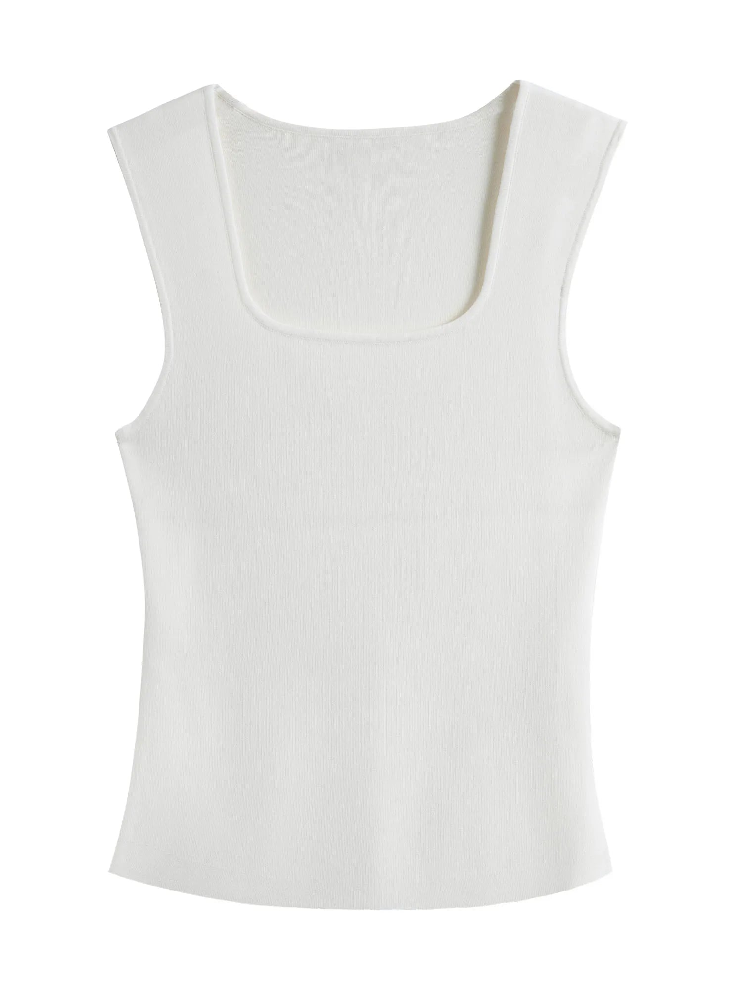 DUSHU Single Bundle Women's Clothing 2025 New Simple Knitted Camisole Vest Fashionable Big U-neck Versatile Top 25DS81209