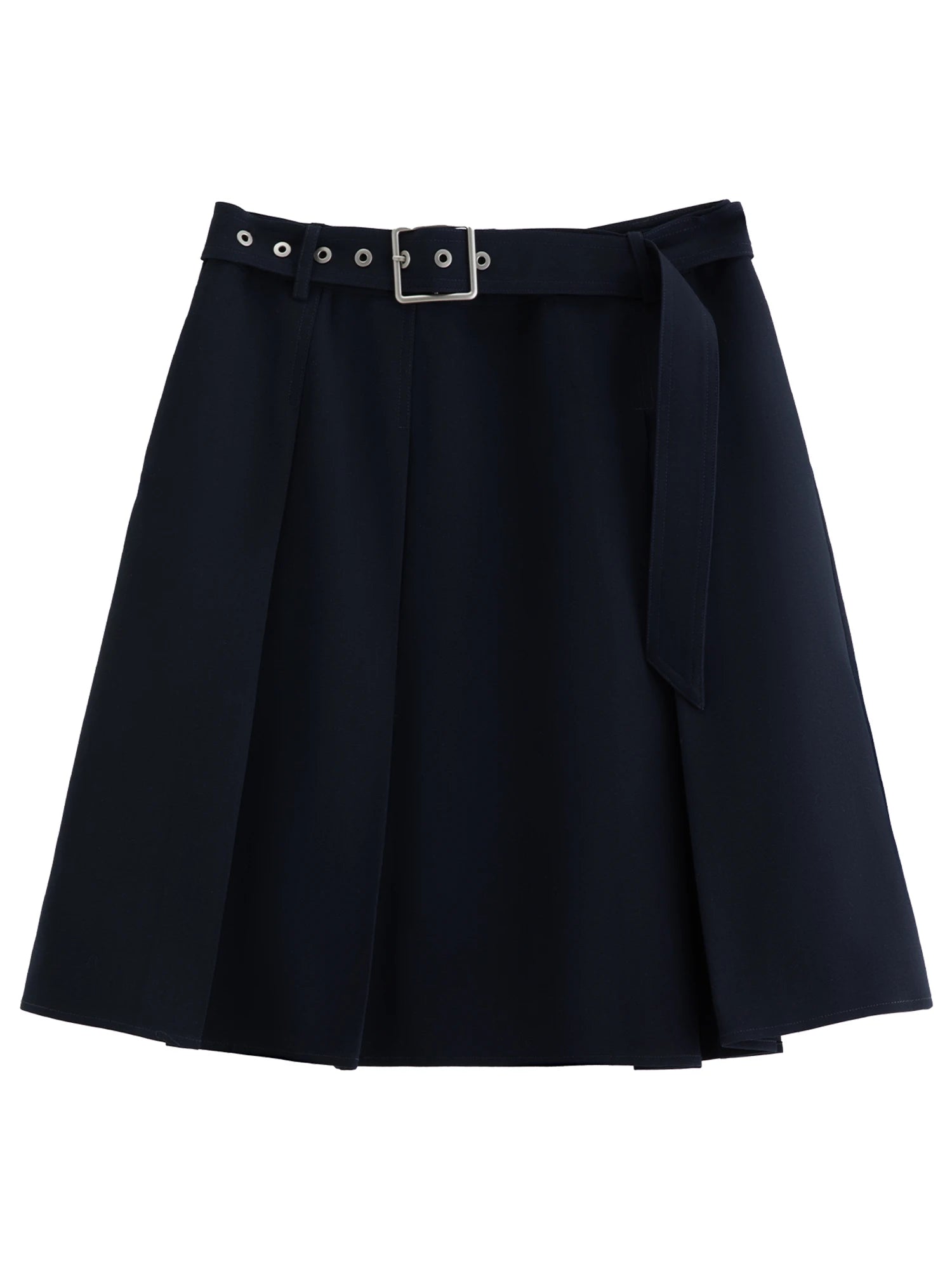 DUSHU 2026 Spring Women's High Waist Pleated A-Line Midi Skirt - Office Ready Flowy Elegant Skirt for Daily Commute