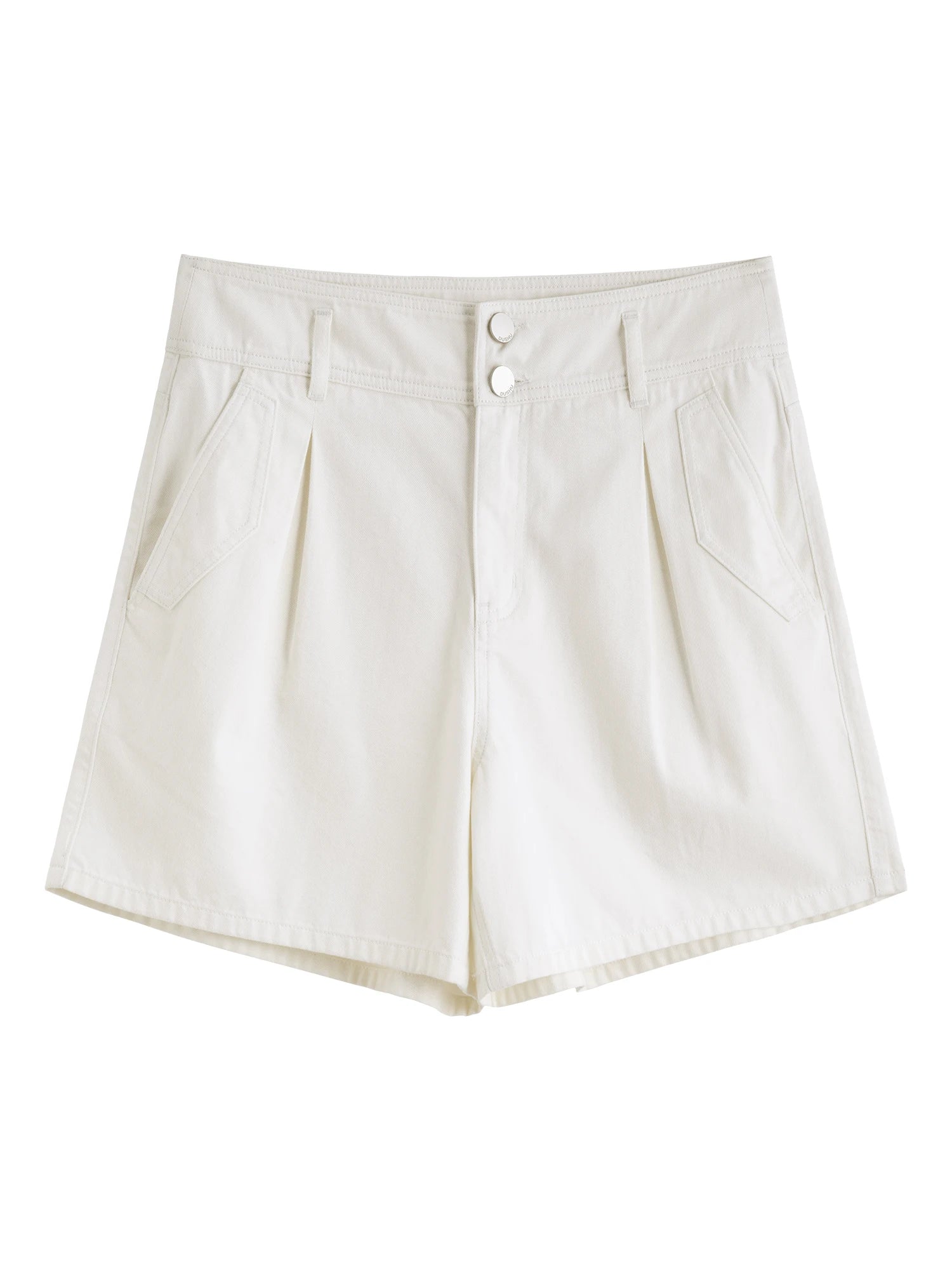 DUSHU Plus Size [Mint Fiber] Three-dimensional Pleated High Waist Denim Shorts 2025 Summer Short Denim 25DS82169