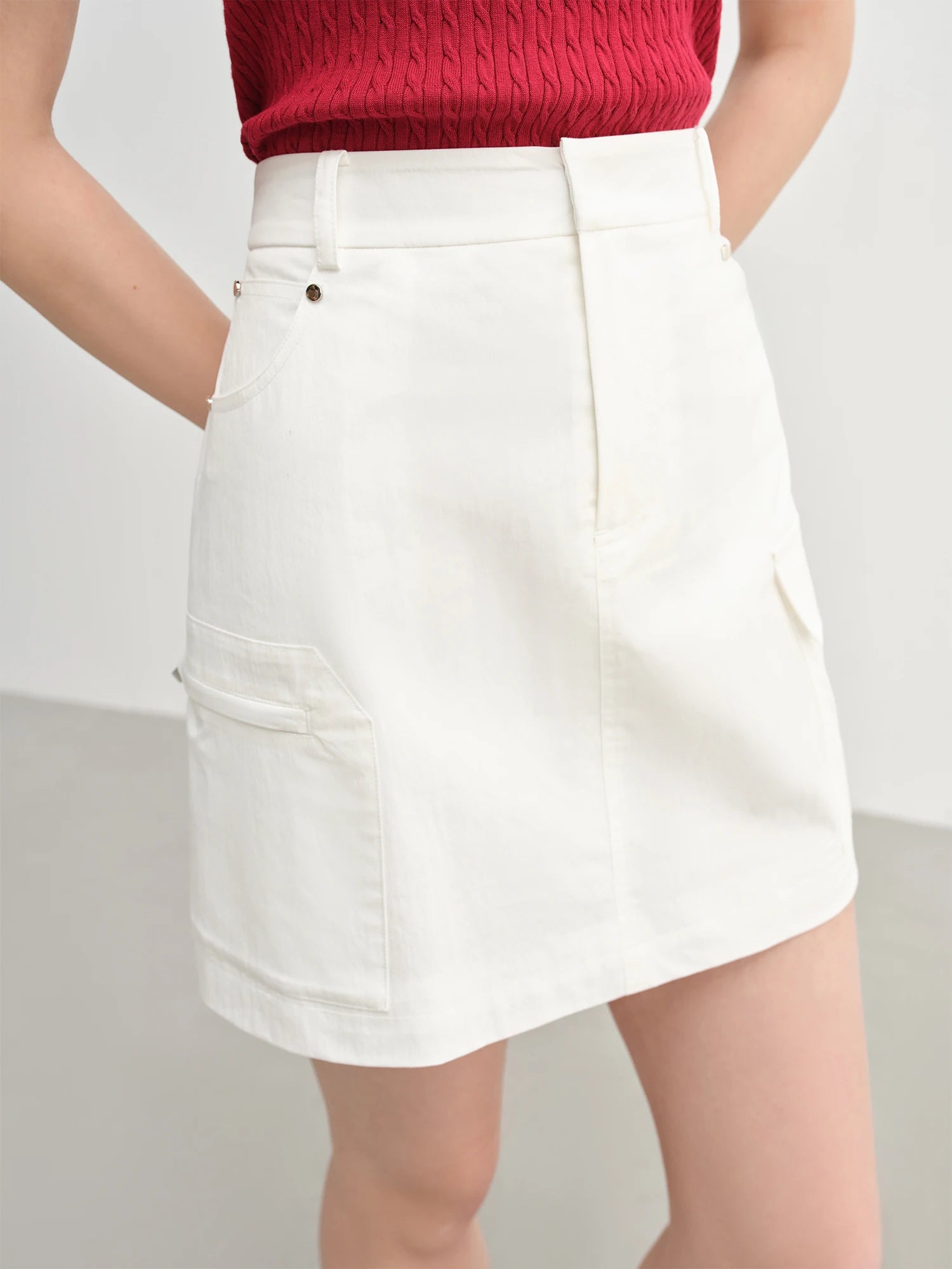 DUSHU Sweet Cool Workwear Short Skirt Women 2025 Summer New Fashion Commuting Functional Style A-line Skirt 25DS82765