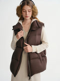 DUSHU New Arrival Women Thermal Down Vest 2025 Winter Double Zip Lightweight Warm Sleeveless Jacket for Outdoor Travel Commuter