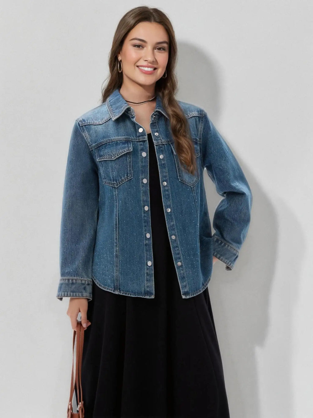 DUSHU Fashion Denim Shirt Long-sleeved Jacket 2025 Spring Summer New Holiday Season Top Commuter Versatile Jacket 25DS81066