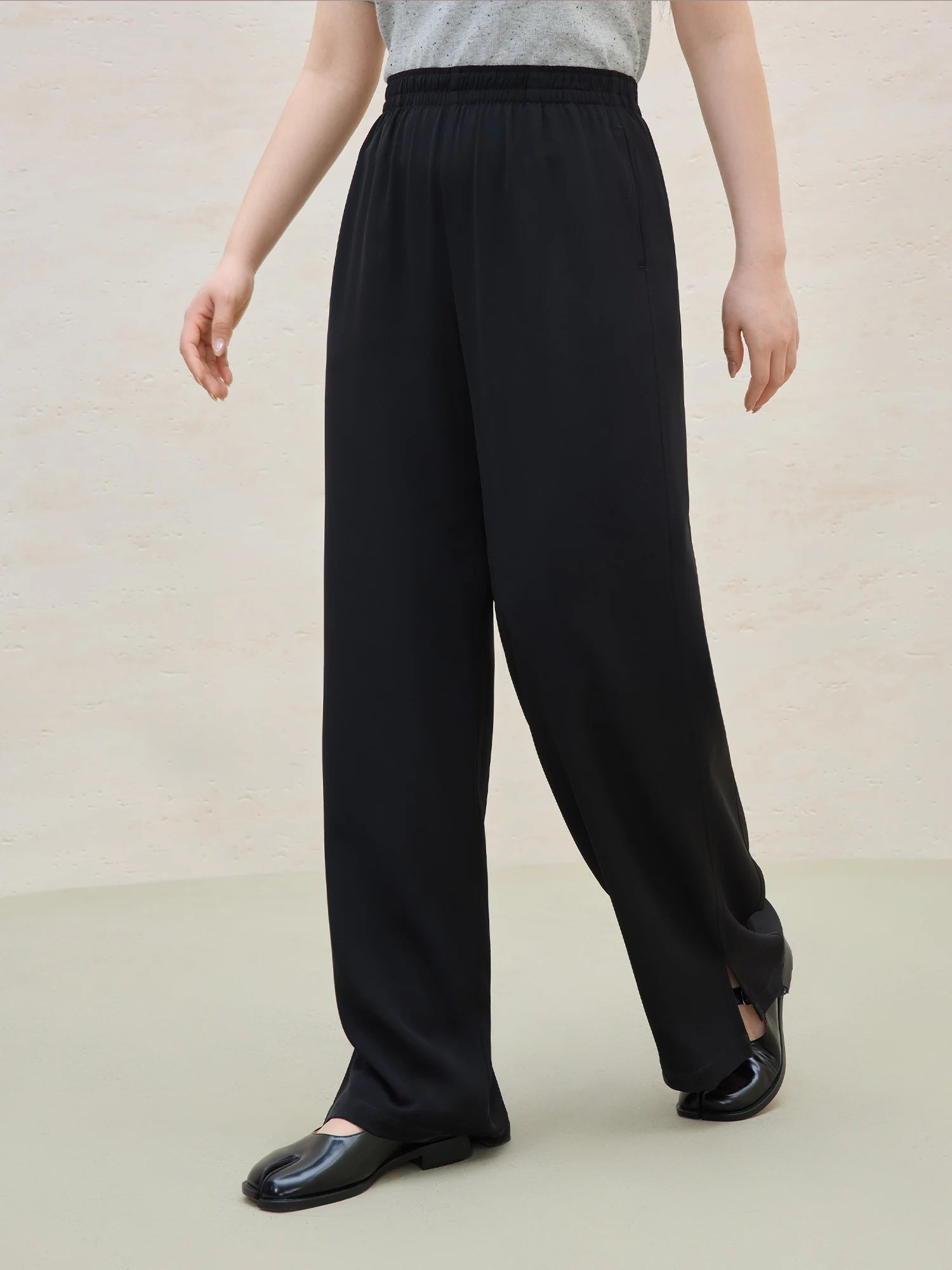 DUSHU 2025 Summer Plus Size Women High Waist Slimming Straight Leg Pants - Breathable Flowy Casual Chic Long Trousers for Curvy