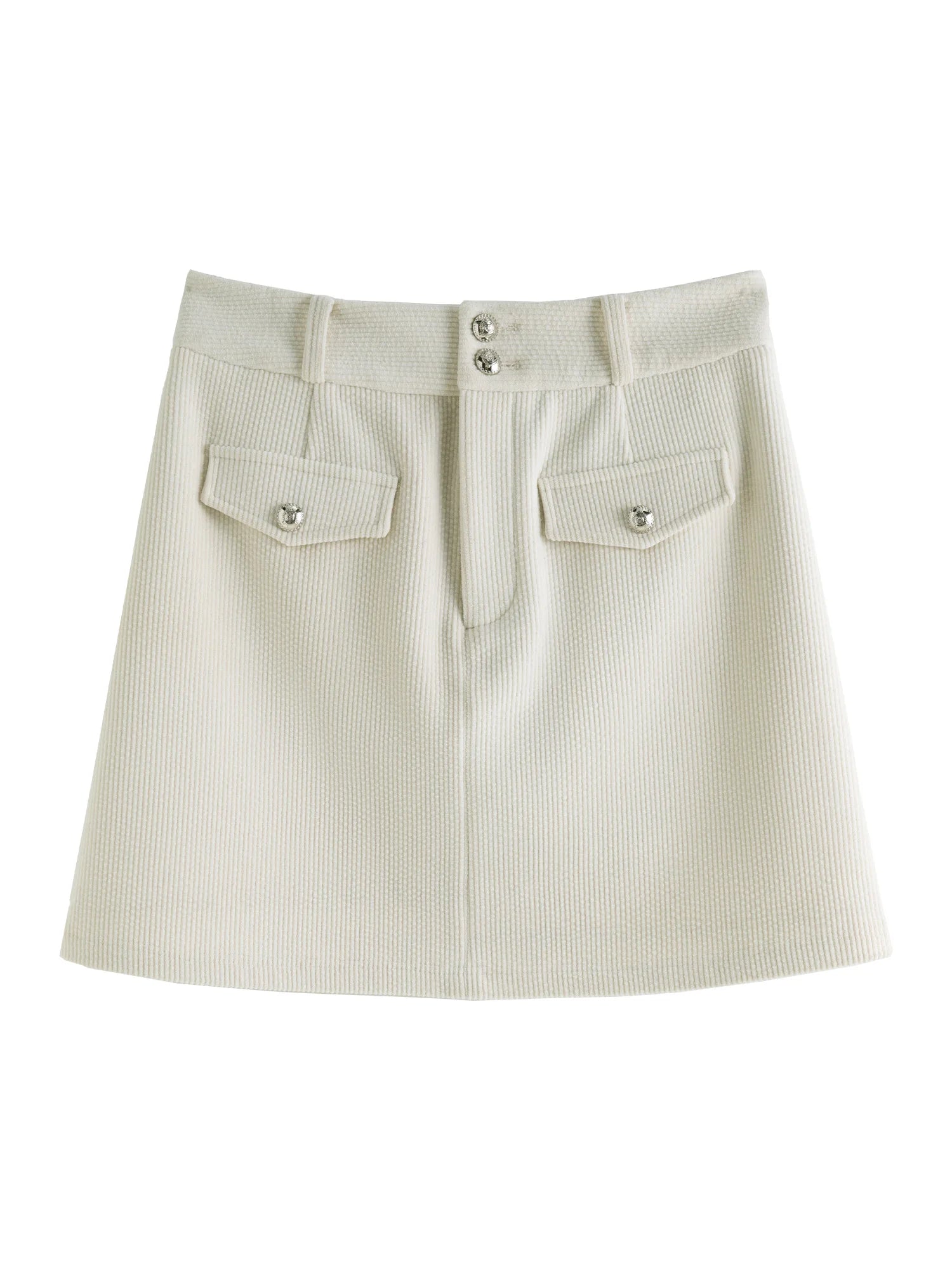 DUSHU【2 Length】Women Winter Corduroy Long Skirt Thicken Lining Fleece Female Brown Mini Skirts Women Skirt 24DS84373+24DS84273