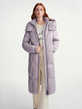 DUSHU Plus-Size Women's Quilted Long Down Jacket with Standing Collar and Hood Winter 2025 by Warmth Field White Duck Down Coats
