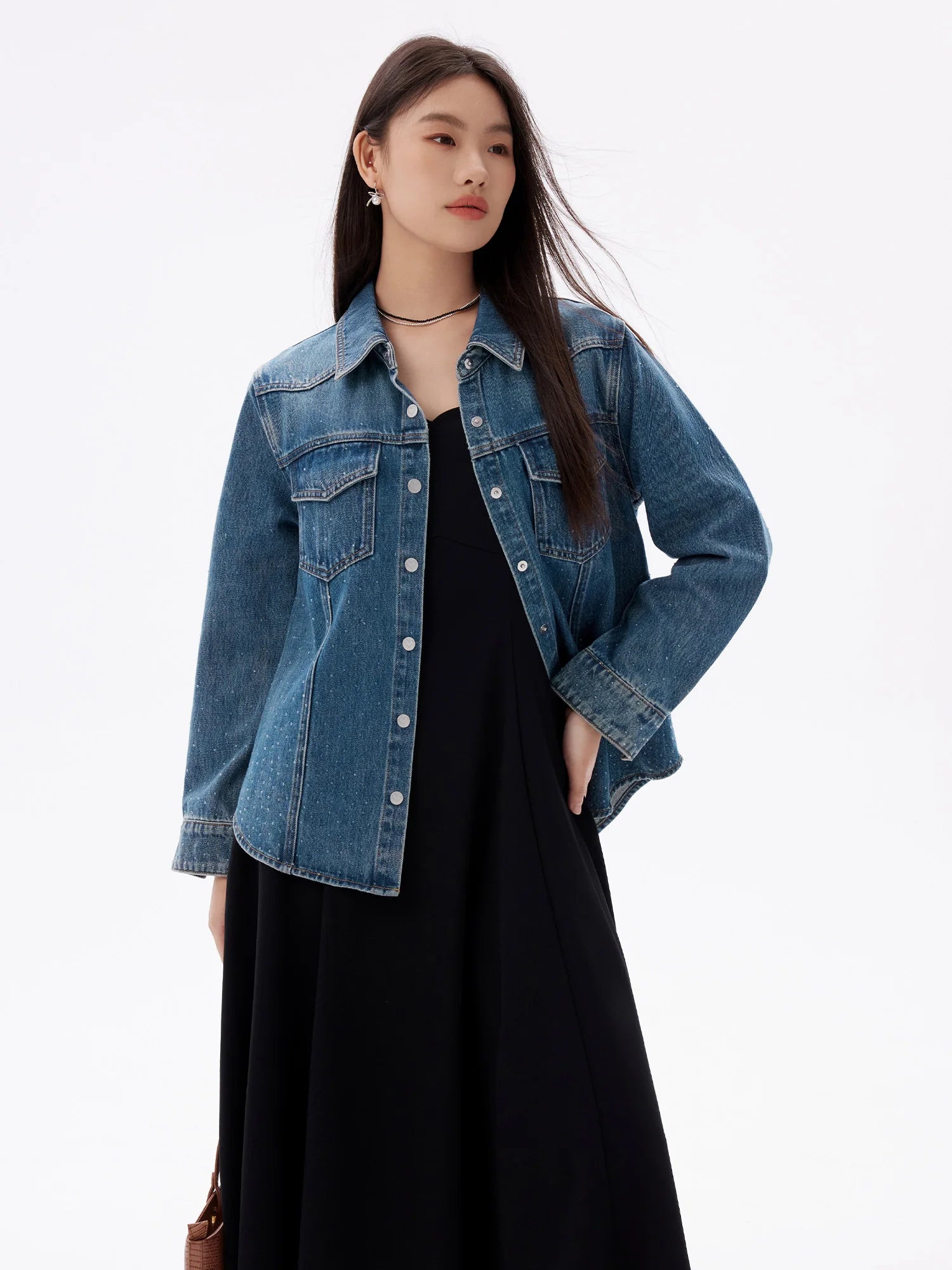 DUSHU Fashion Denim Shirt Long-sleeved Jacket 2025 Spring Summer New Holiday Season Top Commuter Versatile Jacket 25DS81066