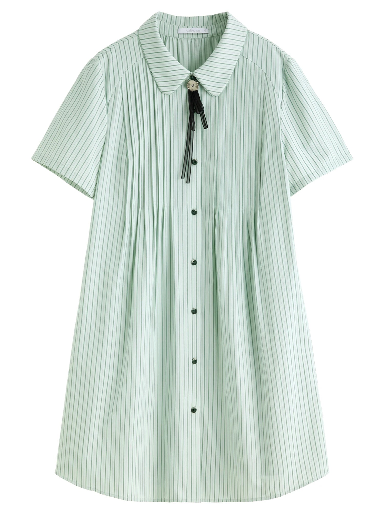 DUSHU Plus Size Nautical College-Style Striped A-Line Dress New Summer Arrival Slimming Sweet Look Style Dress 25DS82529
