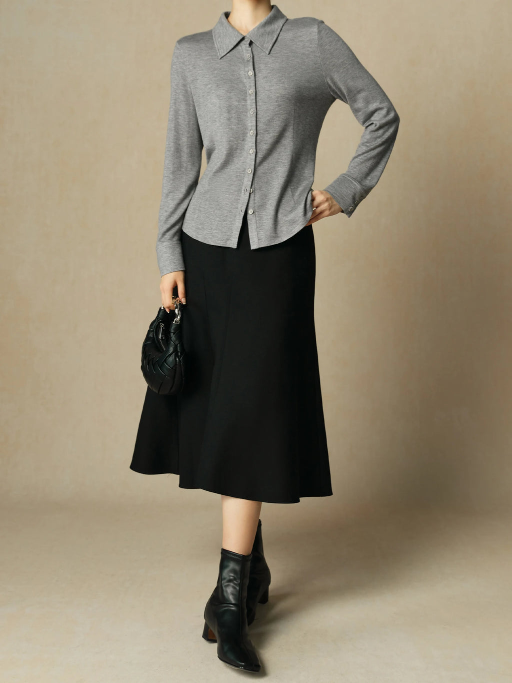 DUSHU Office Lady Wool Knitted Design Commuter Shirt 2024 Winter Knitted Cardigan Casual Loose Women Shirts 24DH84030